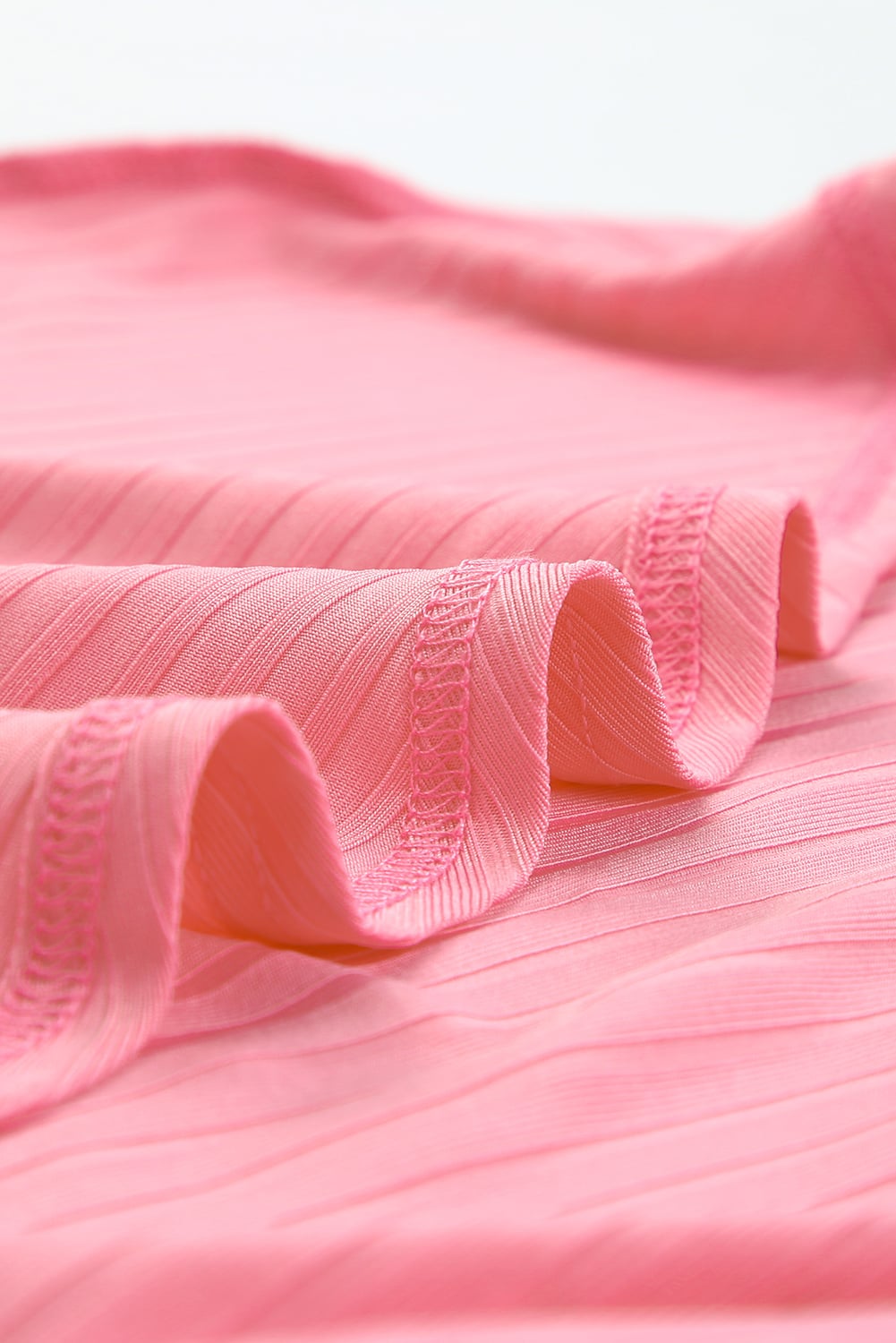 Pink Pink Pink Shimmer Ribbed Texture Plus Size Cardigan
