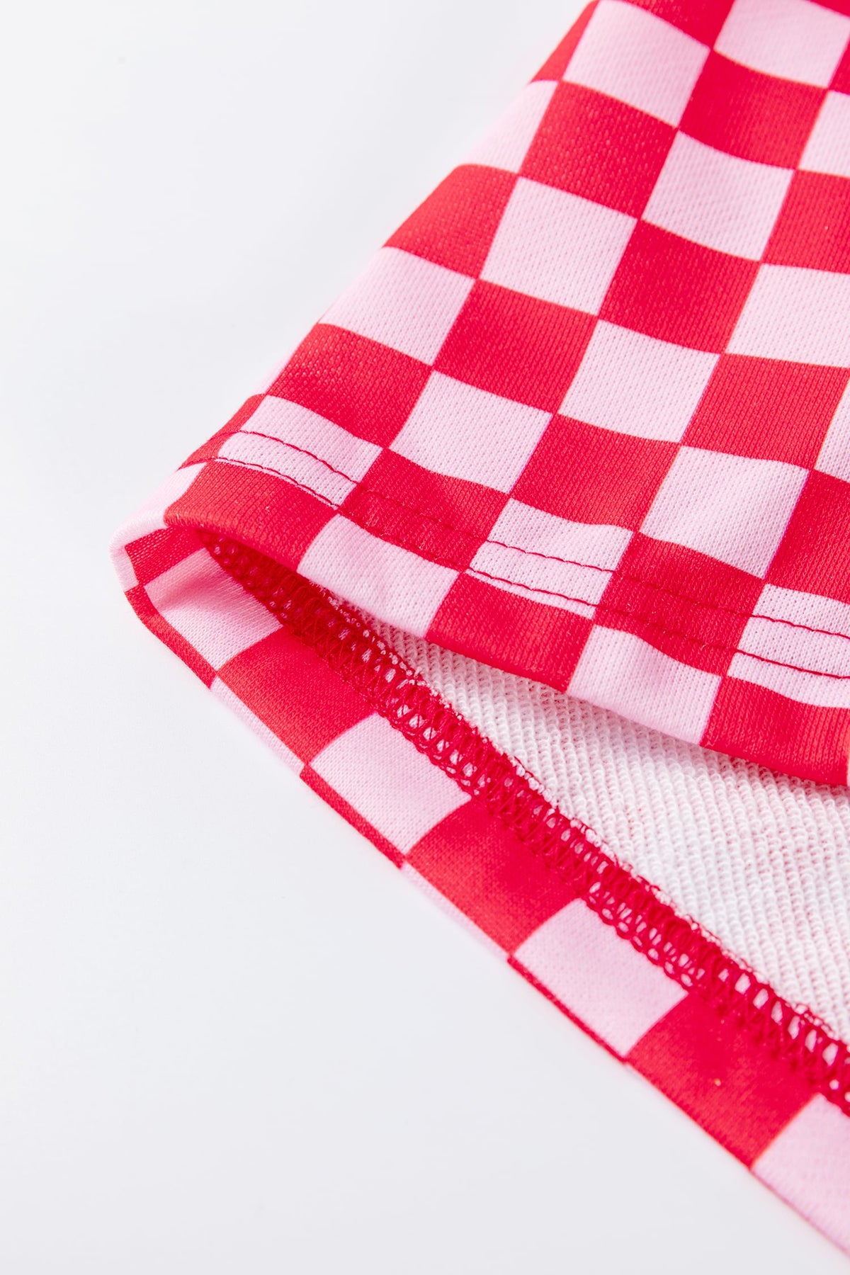 Pink Plus Size Checkered Pattern Loose Casual Pants