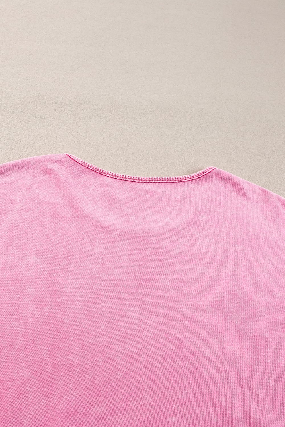 Pink Plus Size Mineral Wash Drop Shoulder Round Neck Sweatshirt