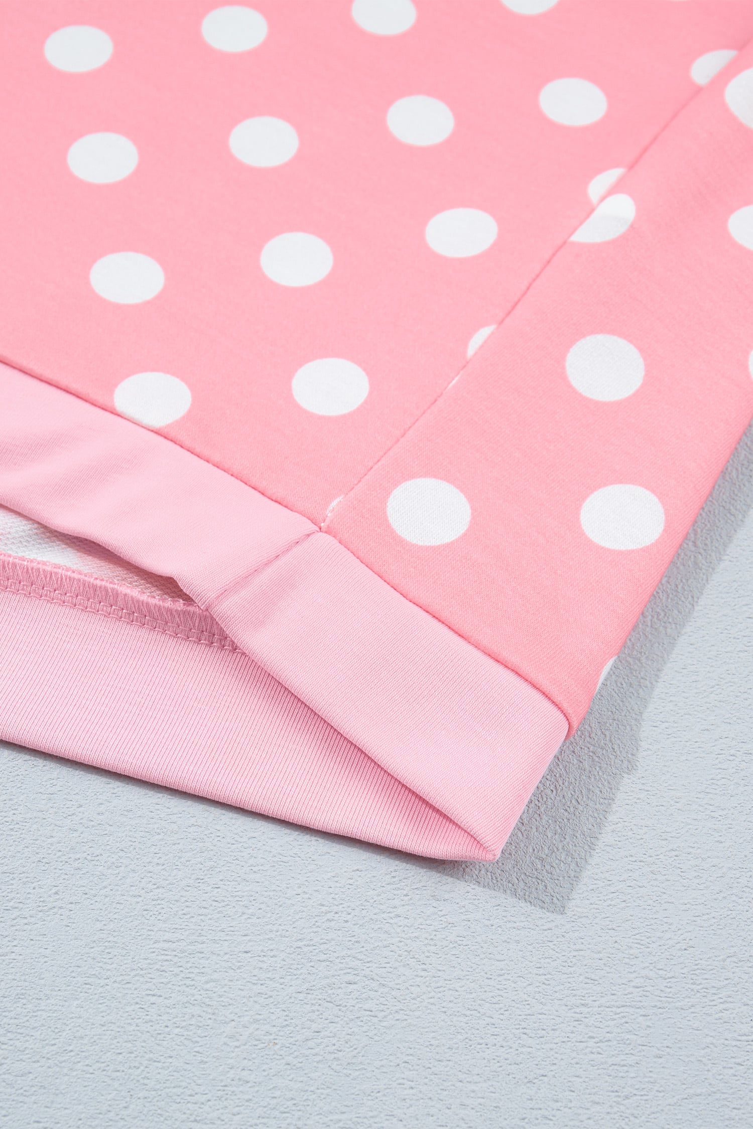 Pink Polka Dot Oversized Top Drawstring Short Set