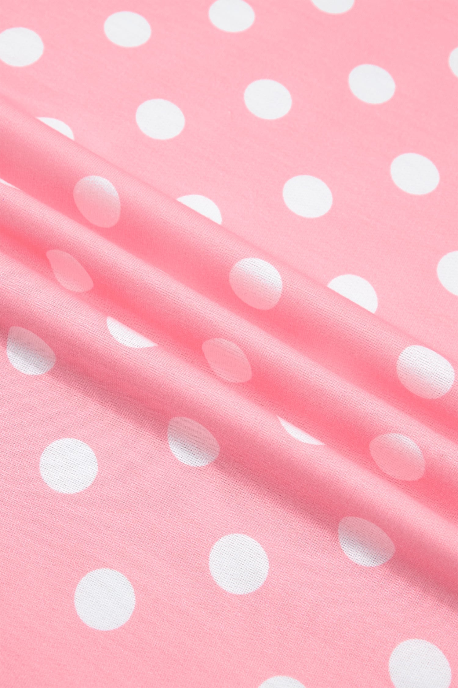 Pink Polka Dot Oversized Top Drawstring Short Set