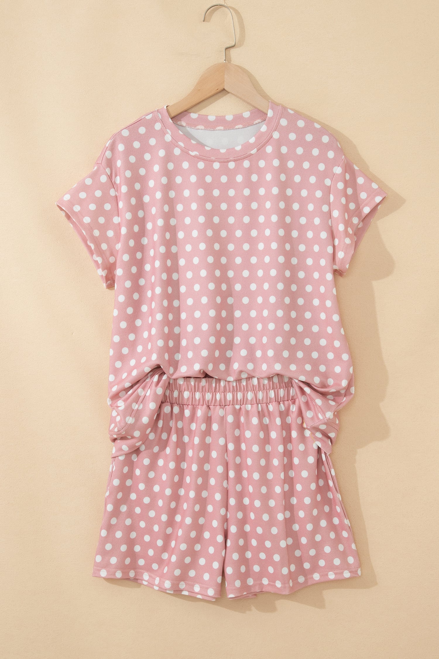 Pink Polka Dot Print Short Set