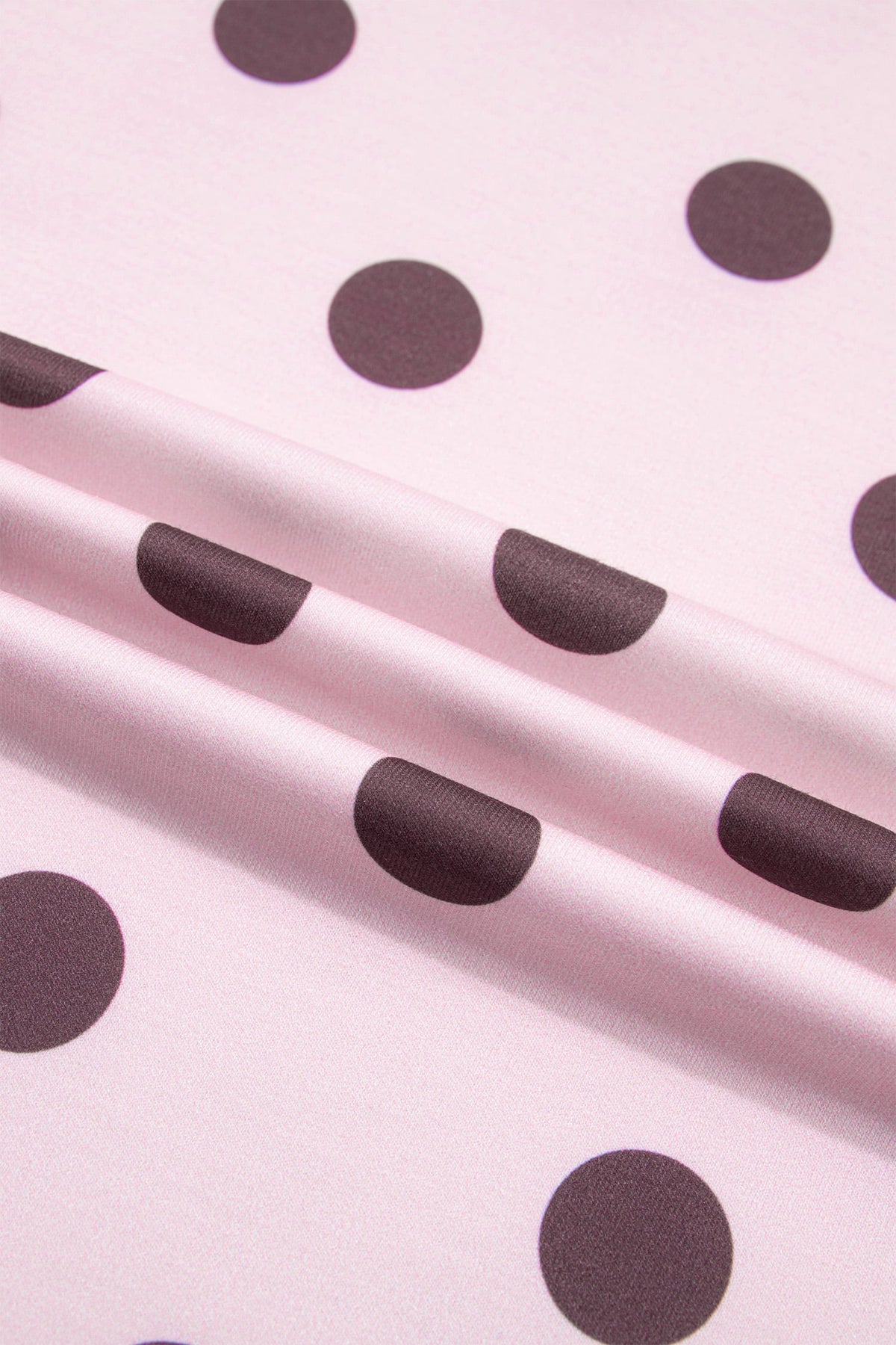 Pink Polka Dot Print Side Stripe Detail Long Sleeve Top Casual Pant Set
