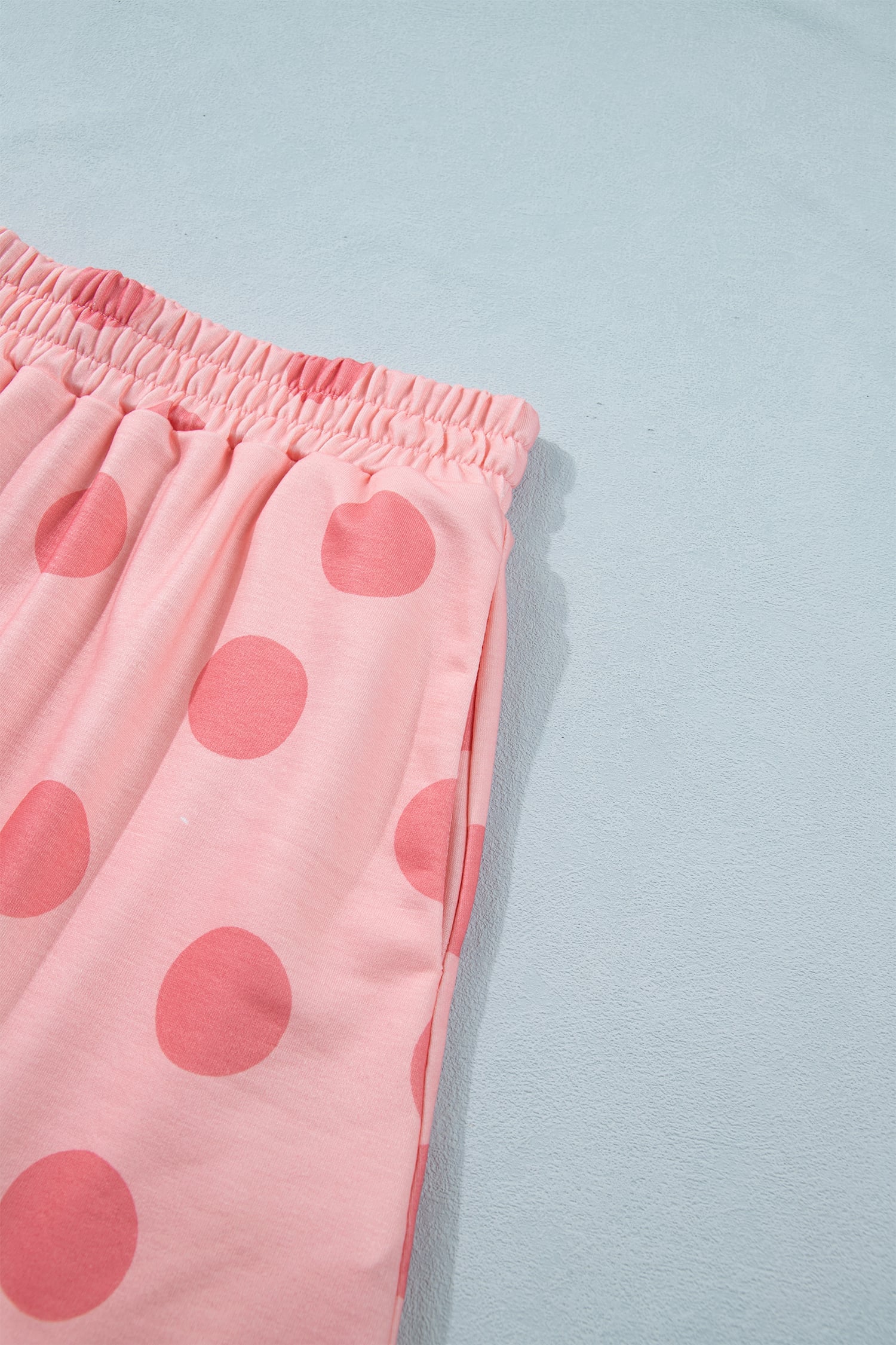 Pink Polka Dot Short Sleeve Top Casual Skort 2pcs Outfit