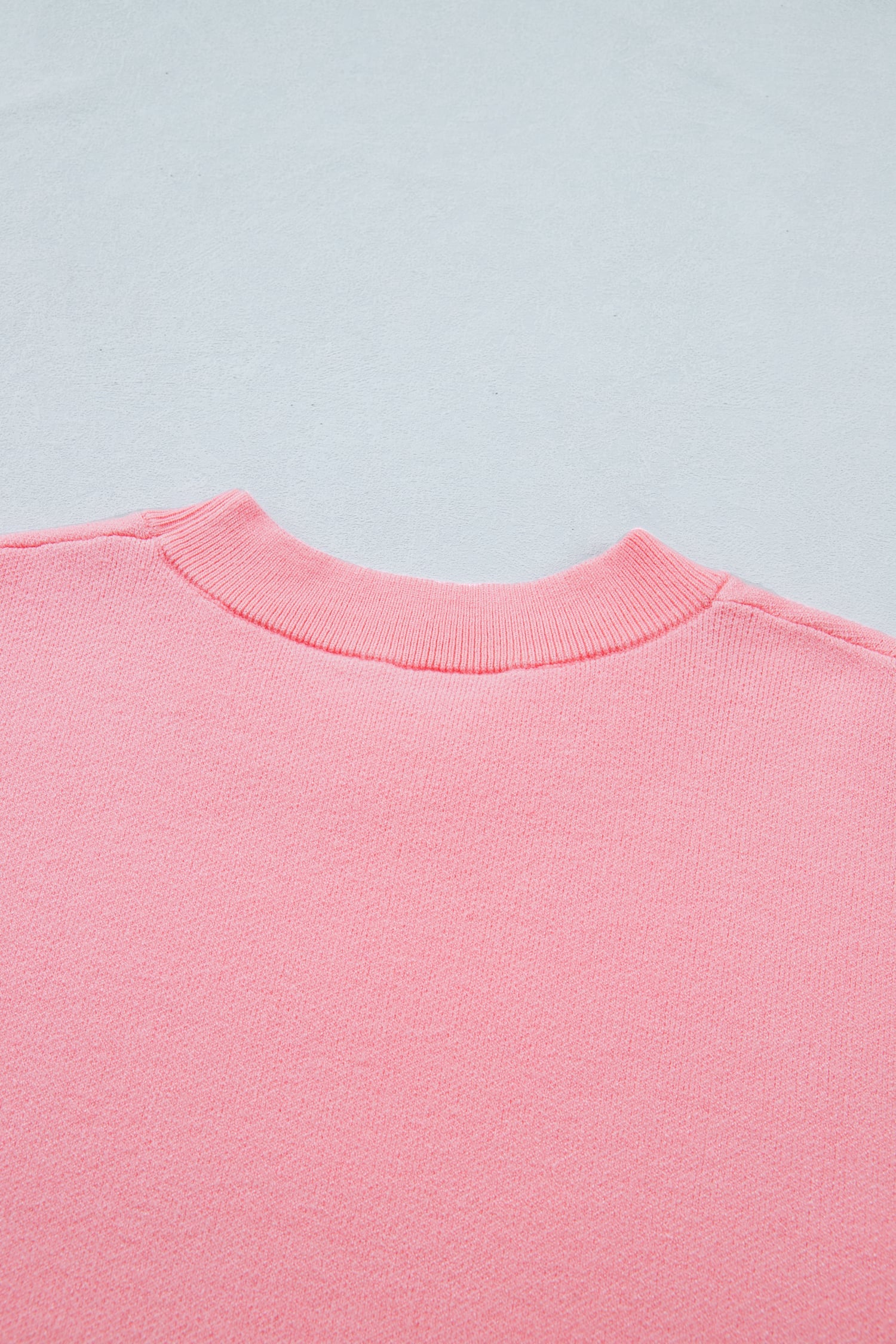 Pink Scalloped Hem 3/4 Sleeve Sweater Top