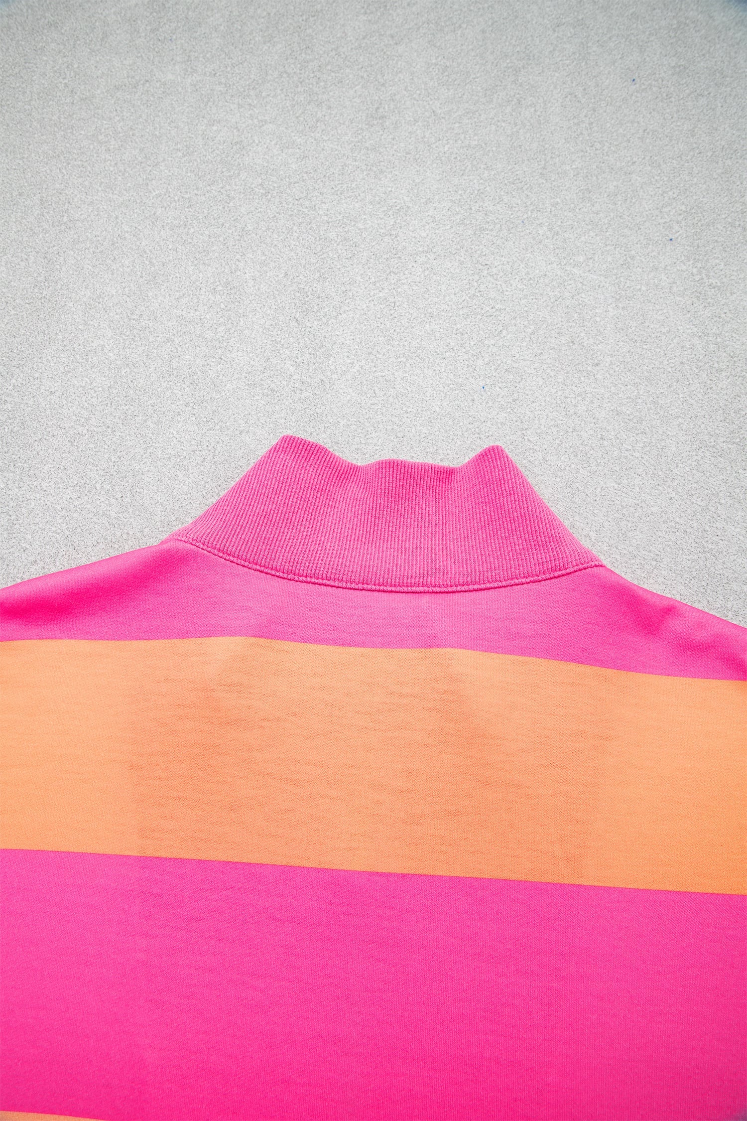 Pink Half Zipper Placket Bracelet Sleeve Top Casual Shorts Set
