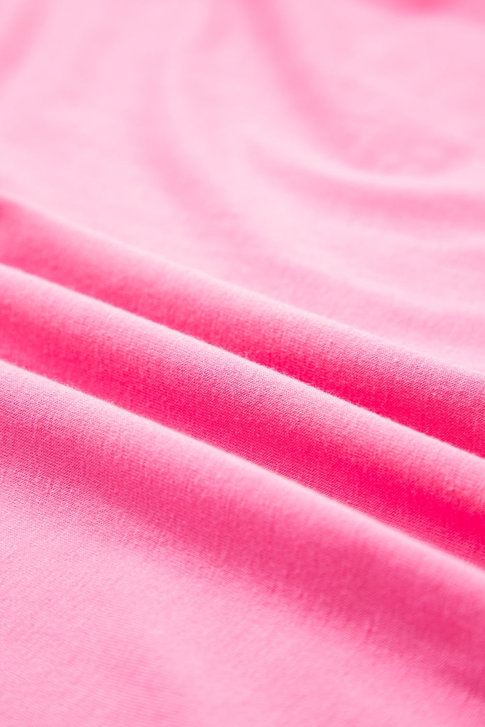 Pink Star Patched Colorblock Raw Edge Bracelet Sleeve Plus Size Loose Tee