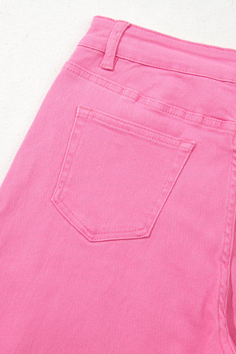Pink Star Shape Patchwork Mid Waist Straight Leg Jeans