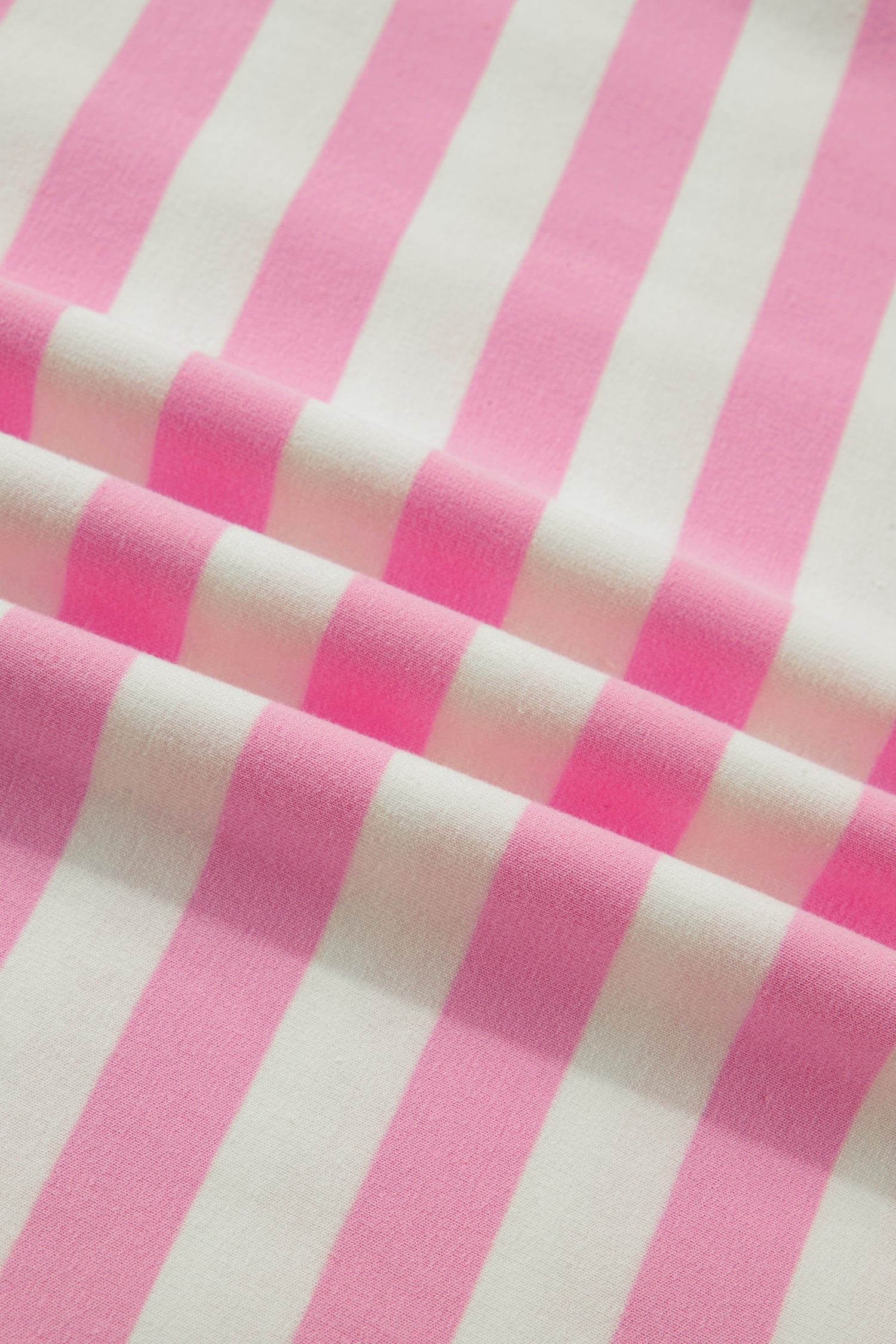 Pink Stripe Collar V Neck Ruffled Short Sleeve Blouse
