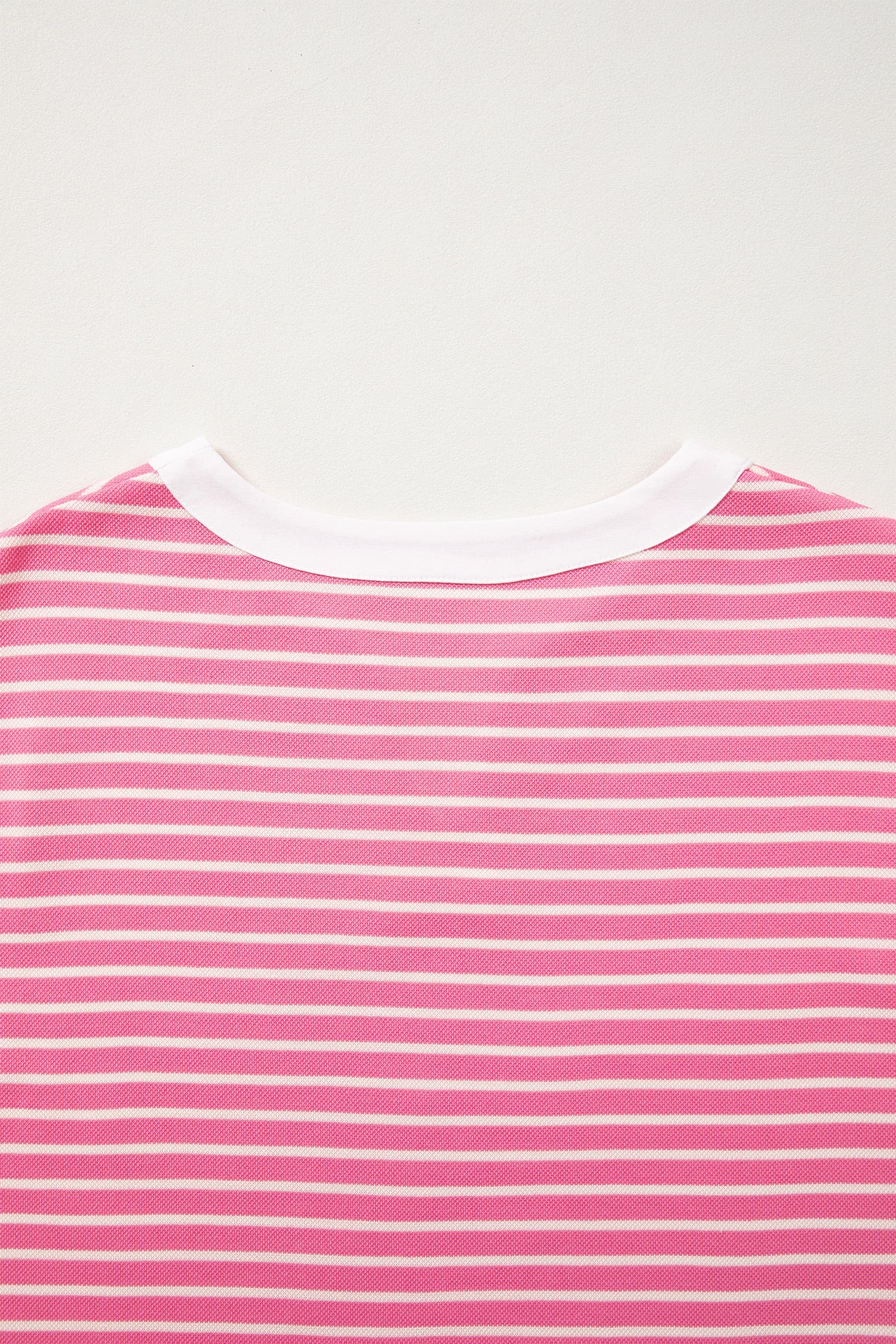 Pink Stripe Color Block Trim Notched Neck Sleeveless Shift Mini Dress
