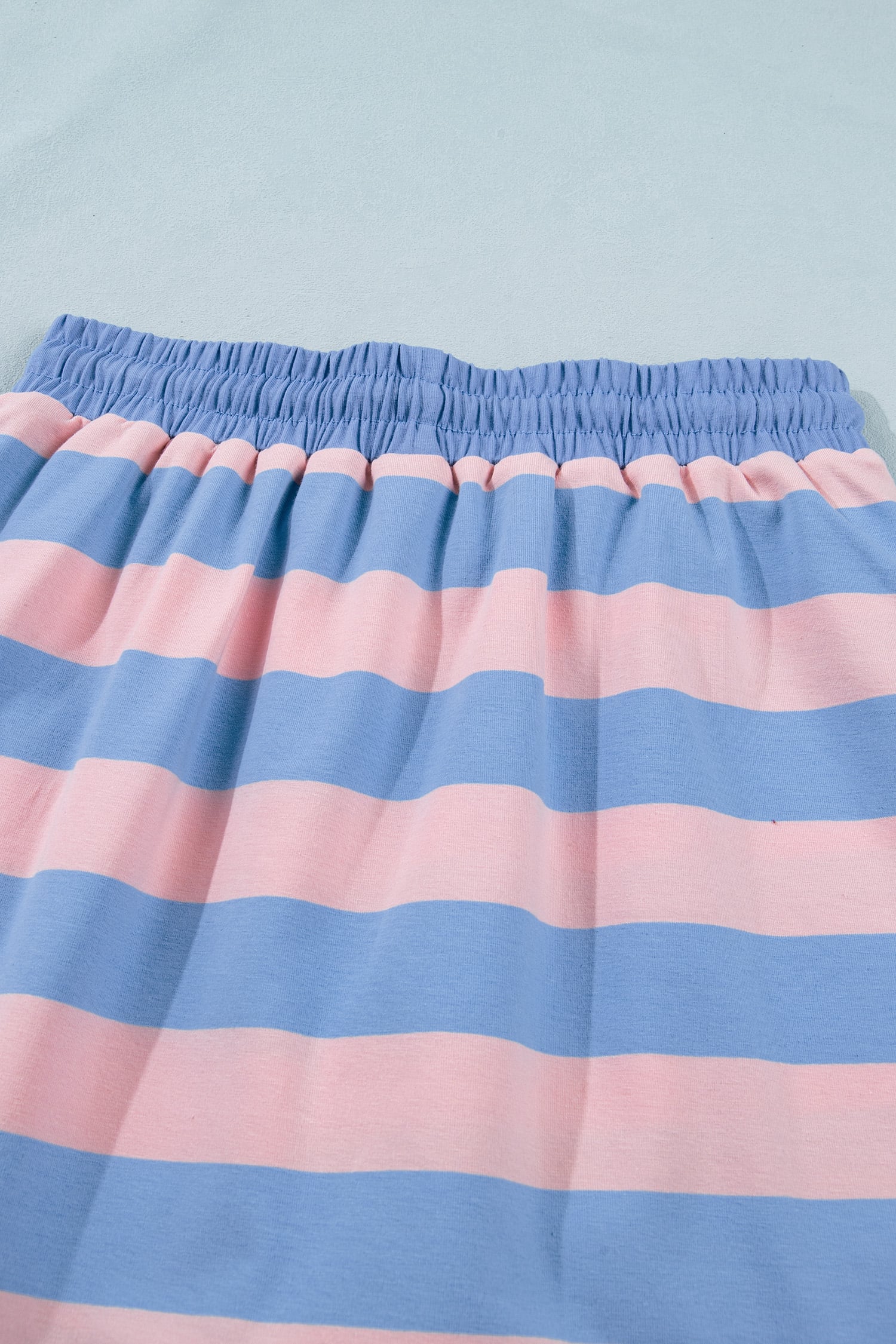 Pink Stripe Dolman Tee Drawstring Skort Athletic 2pcs Set