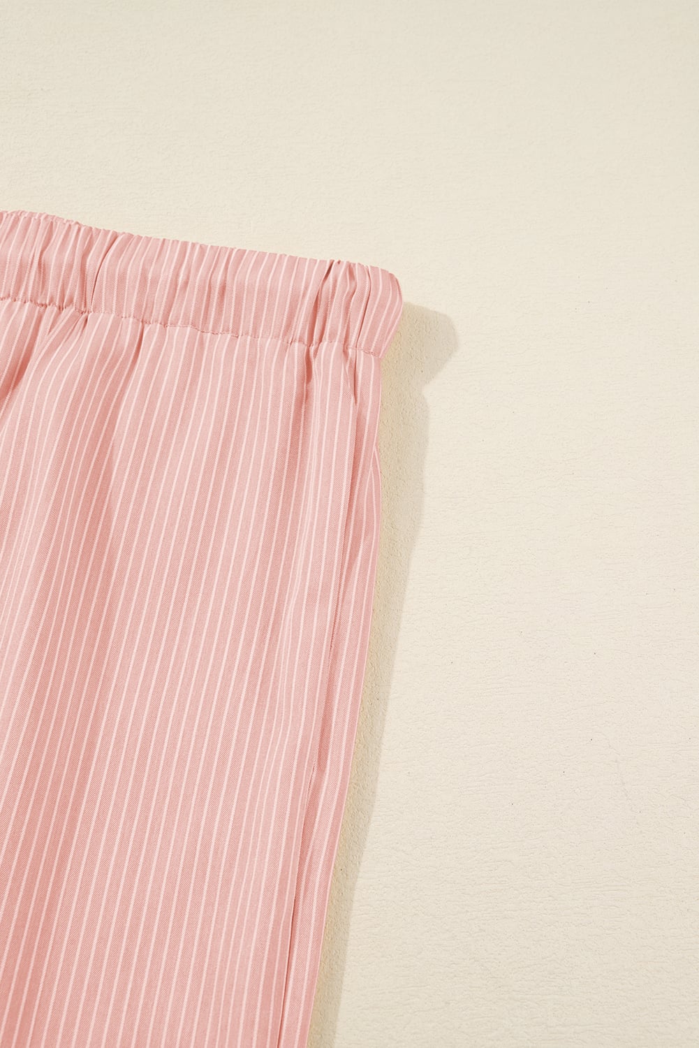 Pink Stripe Drawstring Plus Size Loose Pants