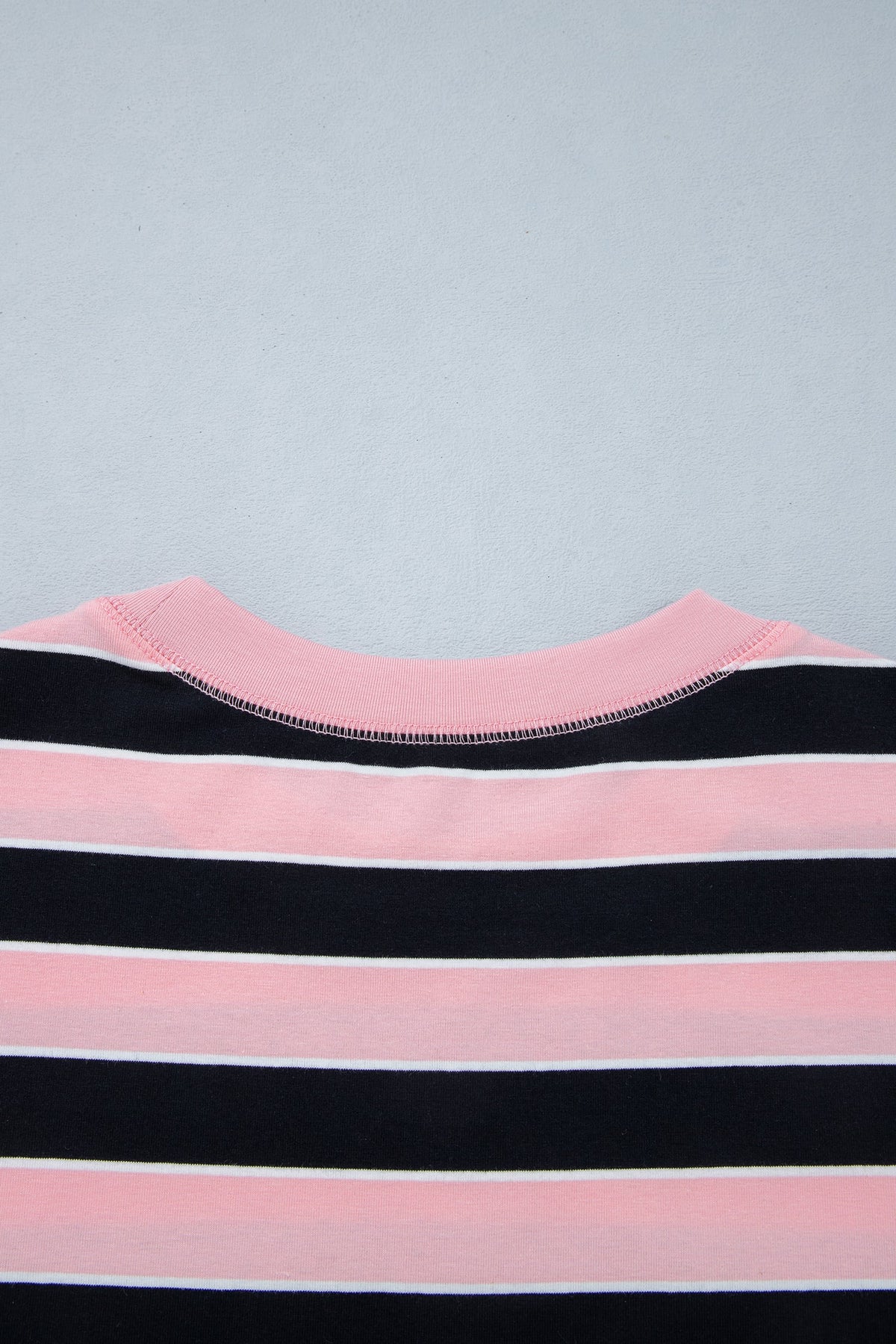 Pink Stripe Loose Tee and Pants Two Piece Set