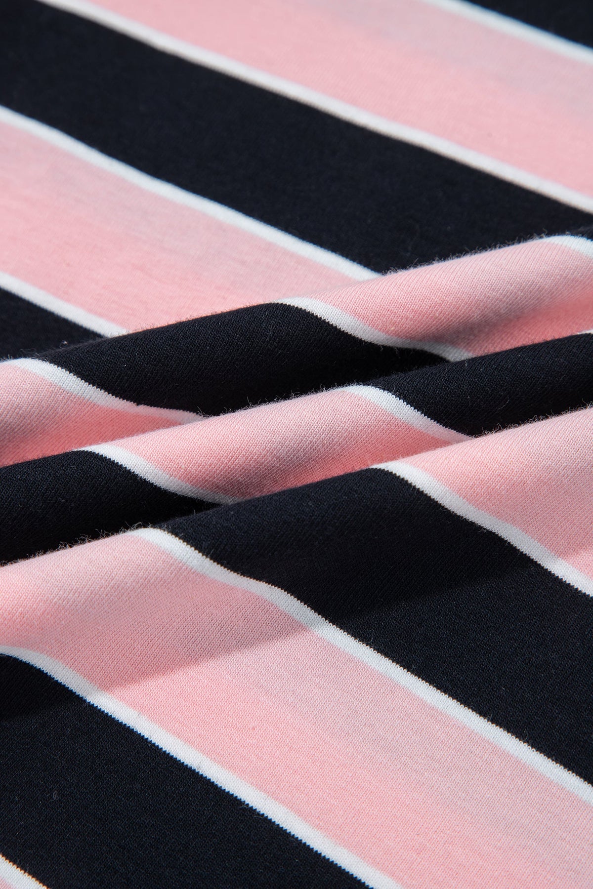 Pink Stripe Loose Tee and Pants Two Piece Set