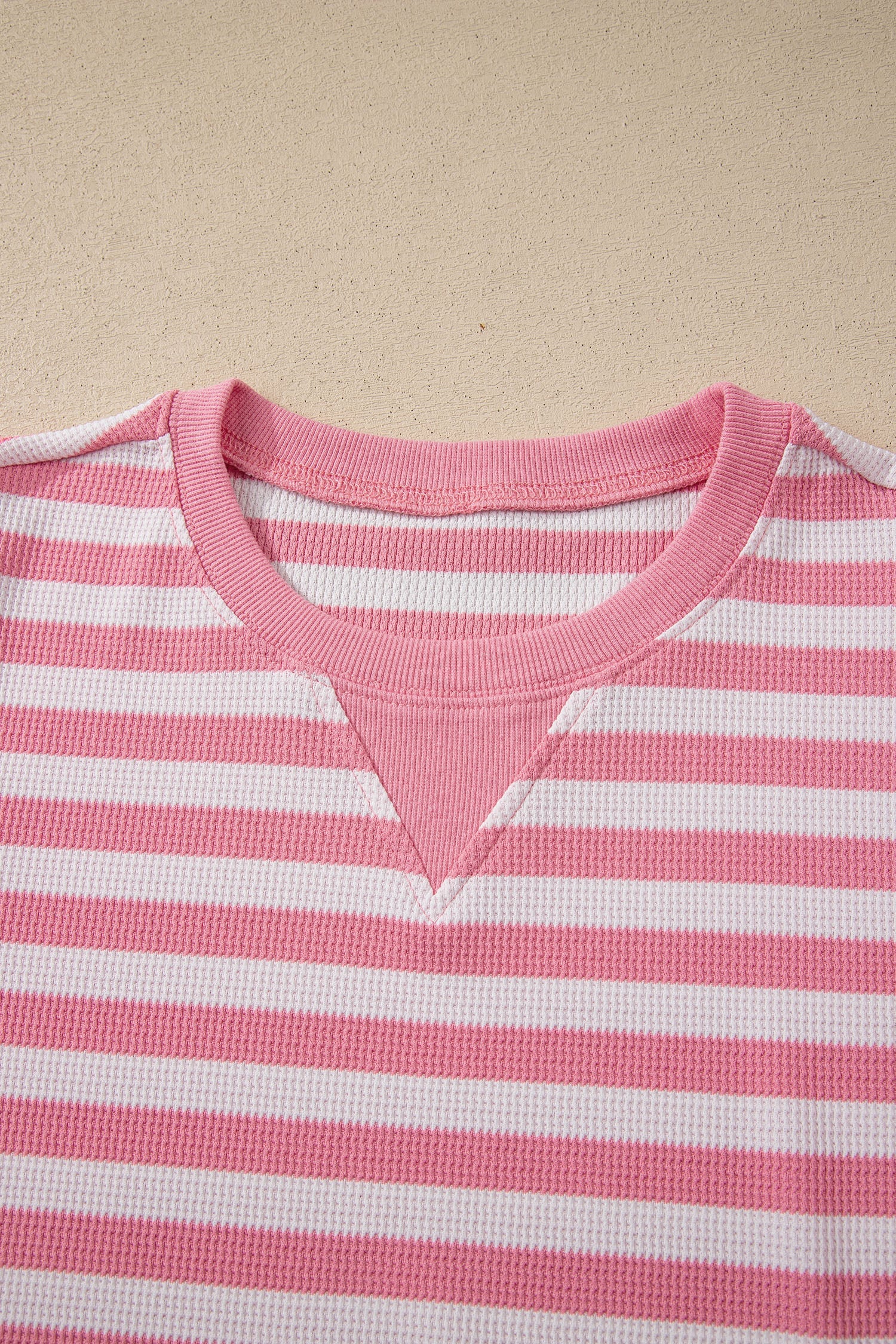 Pink Stripe Puff Short Sleeve T Shirt Matching Shorts Set