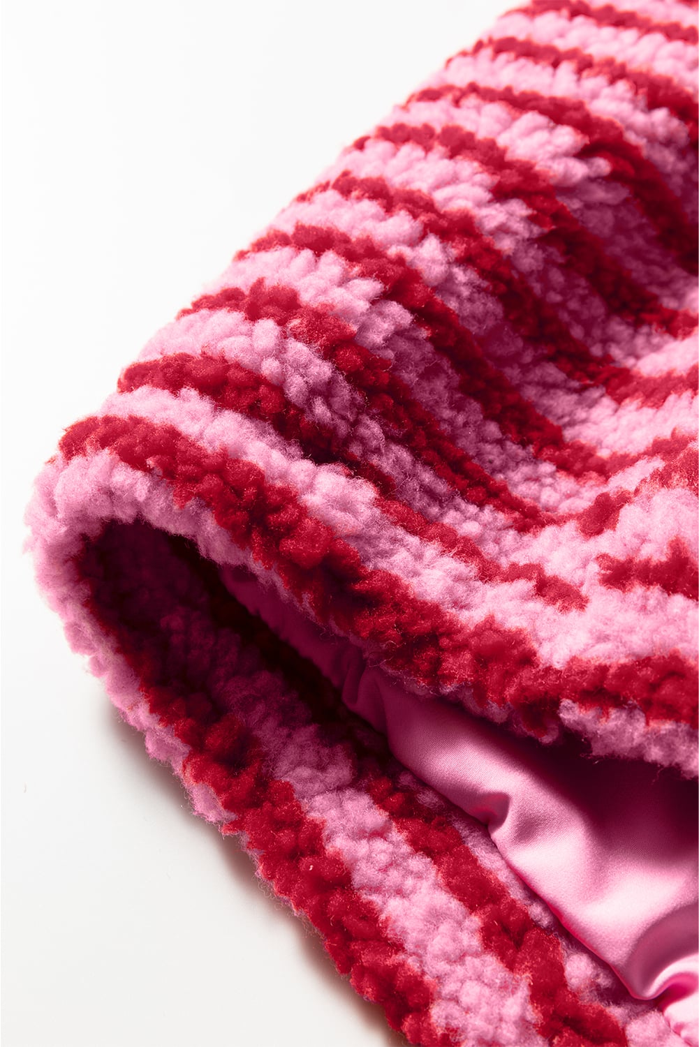 Pink Stripe Quarter Zip Fleece Oversize Sweatshirt