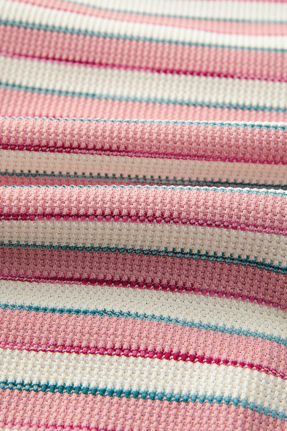 Pink Stripe Stitched Detail Color Block Patchwork Oversized Pullover Top