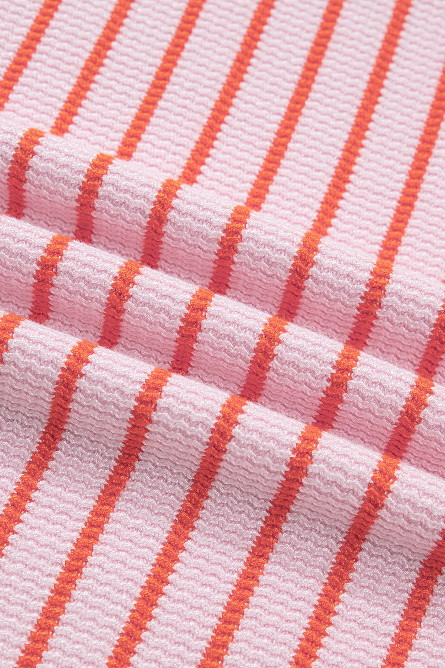 Pink Stripe Textured Knit Sleeveless Casual Sweater Top