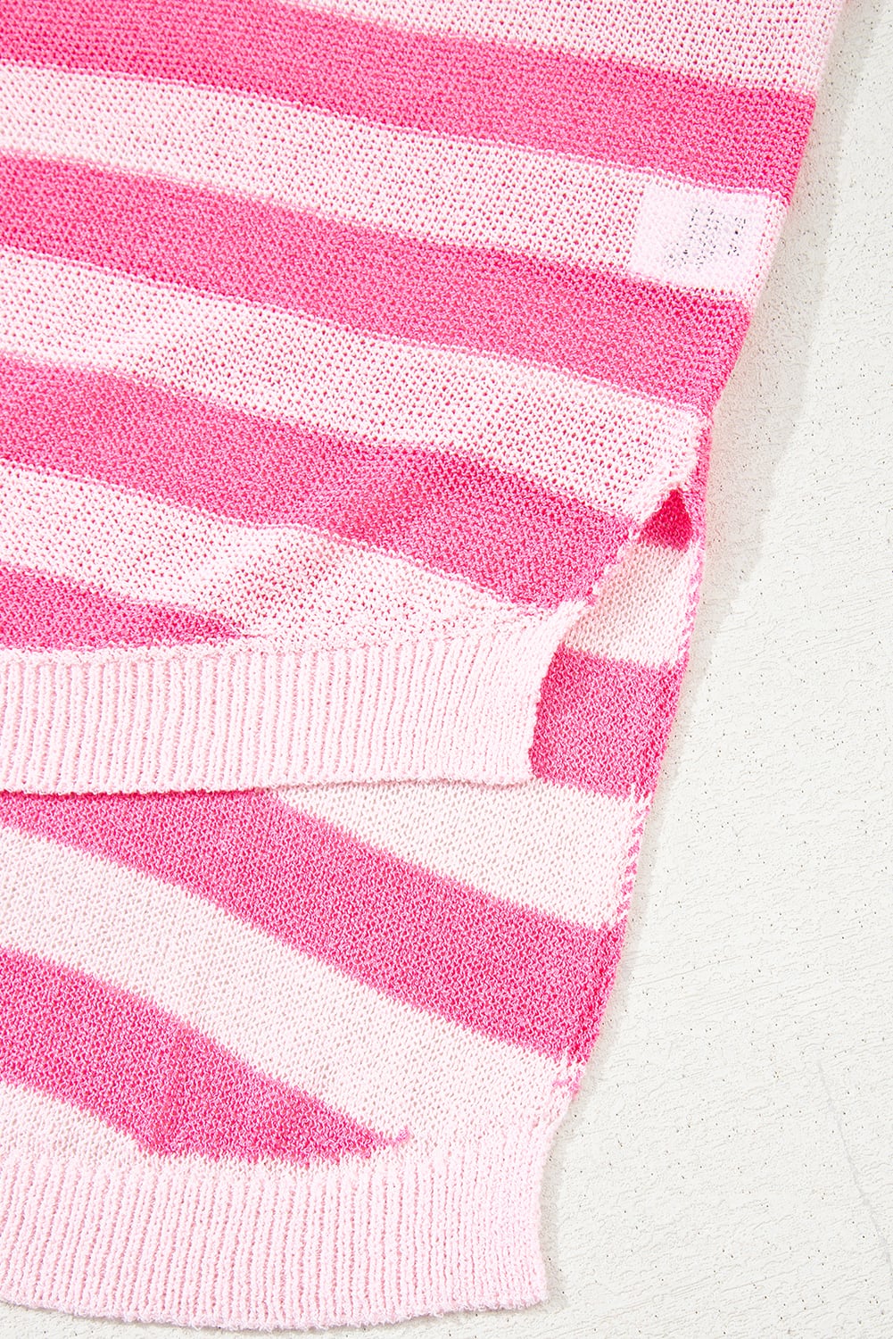 Pink Stripe USA Flag Notched Neckline Loose Sweater Vest
