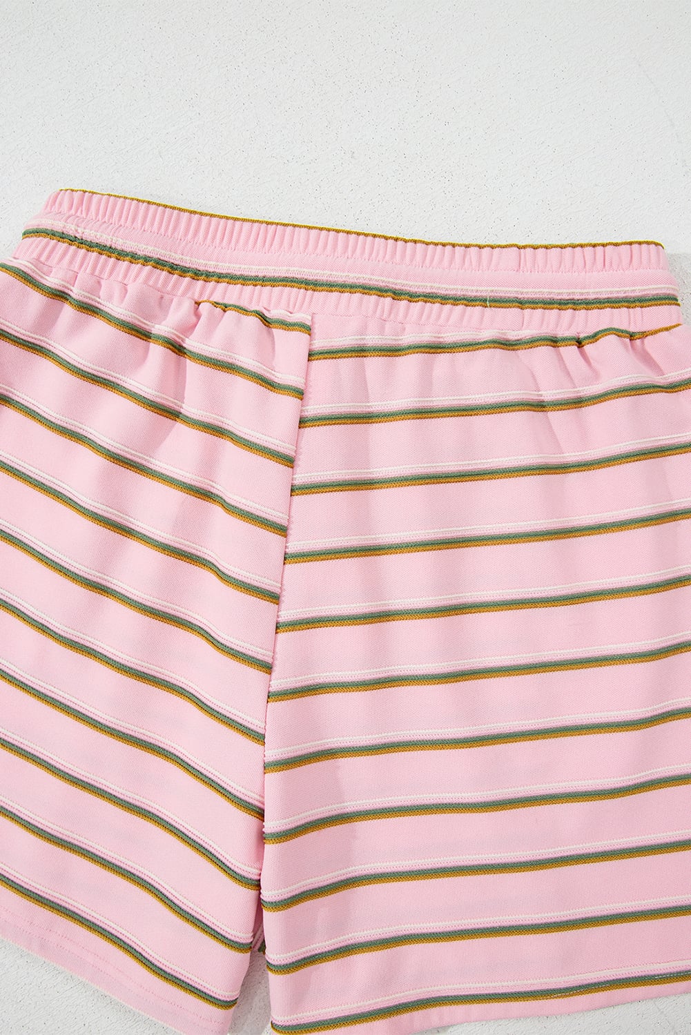 Pink Stripe Wide Short Sleeve Tee and Short Set