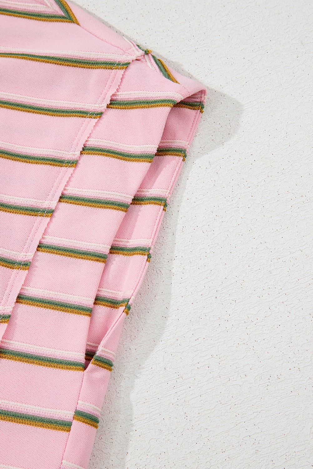 Pink Stripe Wide Short Sleeve Tee and Short Set