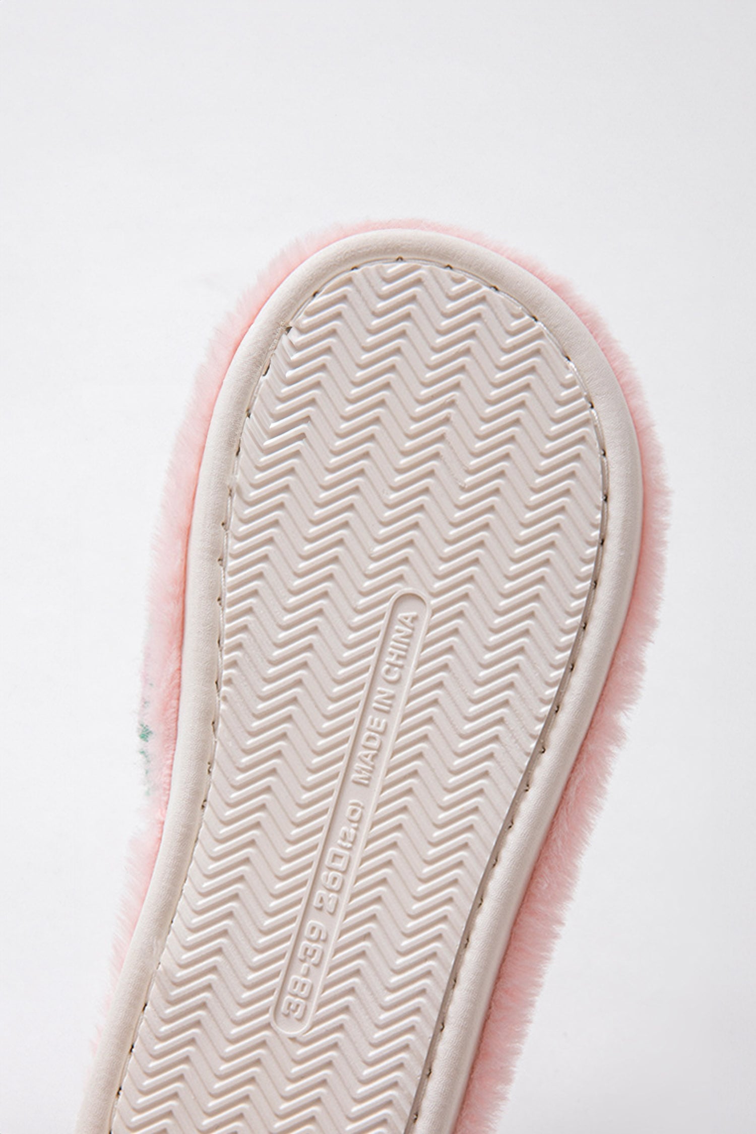 Pink Striped Cross Band Soft Plush Open Toe Slippers