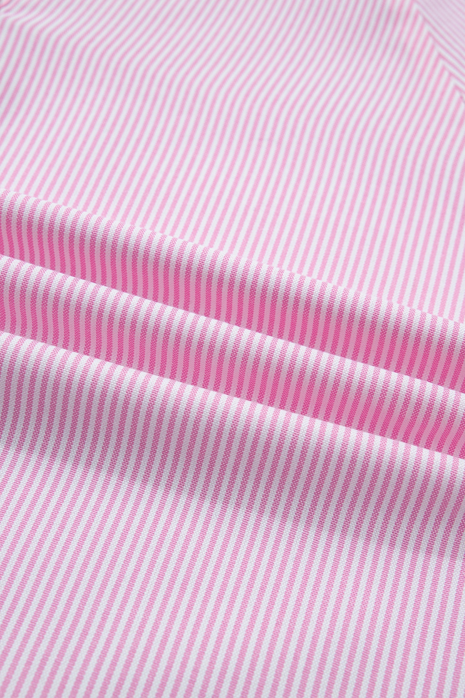 Pink Striped Print Collared Split Neck Half Sleeve Blouse
