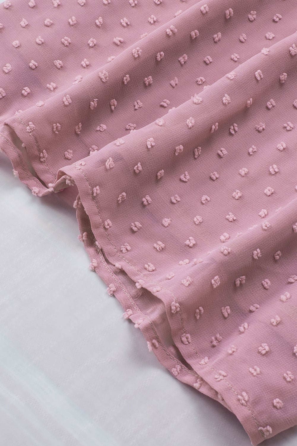 Pink Swiss Dot Sleeveless Ruffle Tank