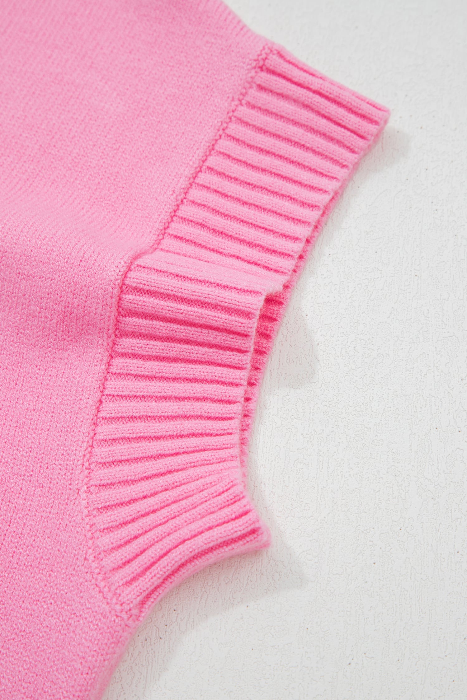 Pink Valentine Heart Graphic Cropped Short Sleeve Sweater
