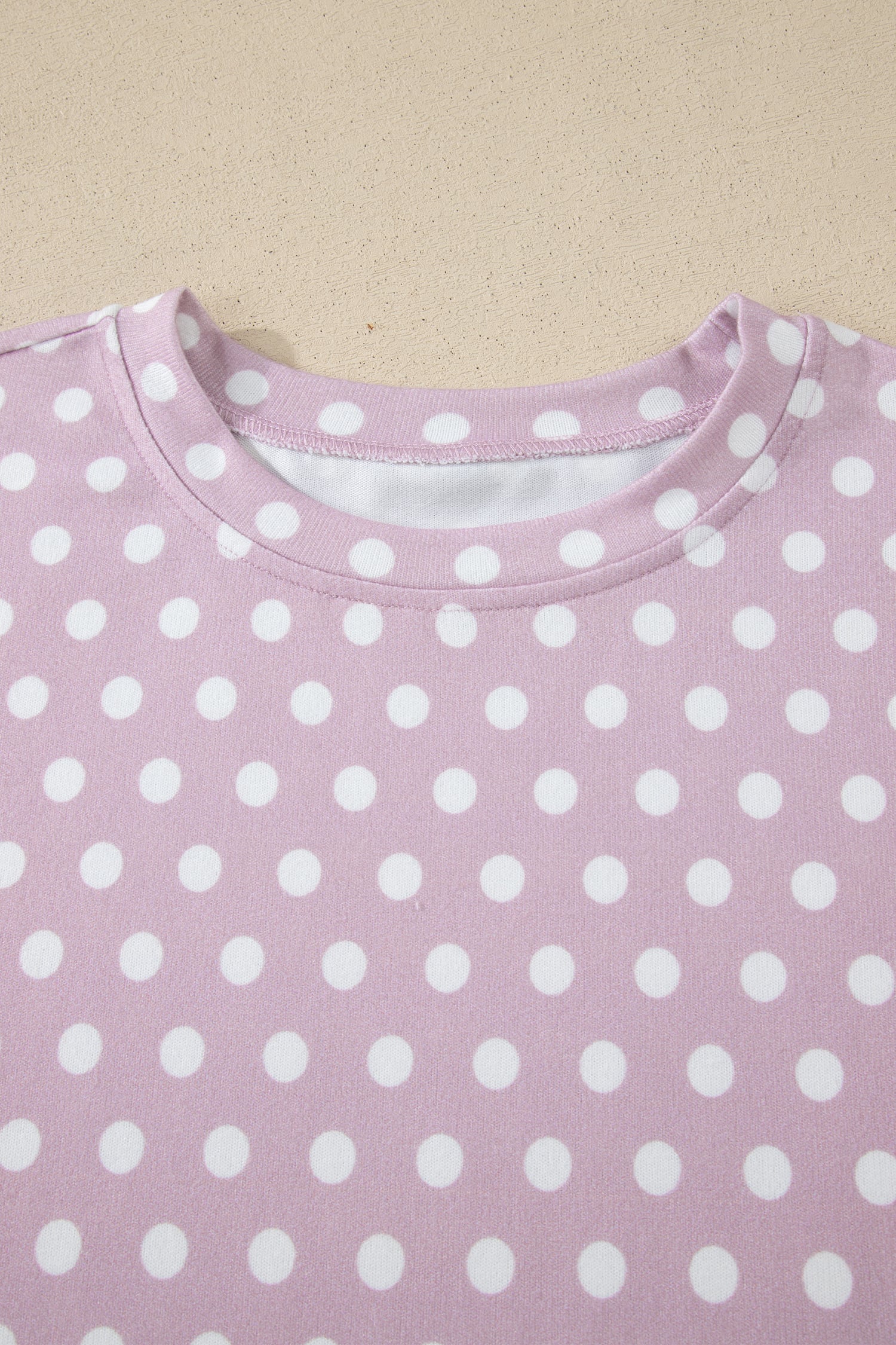 Purple Polka Dot Print Short Set