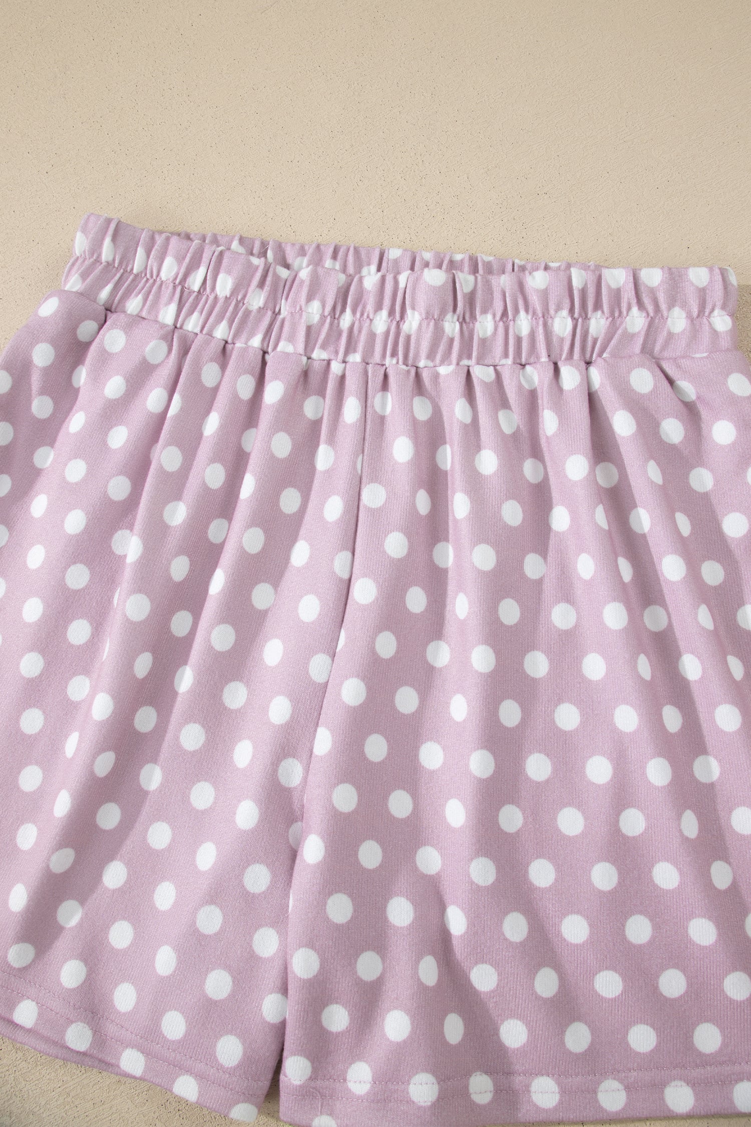 Purple Polka Dot Print Short Set