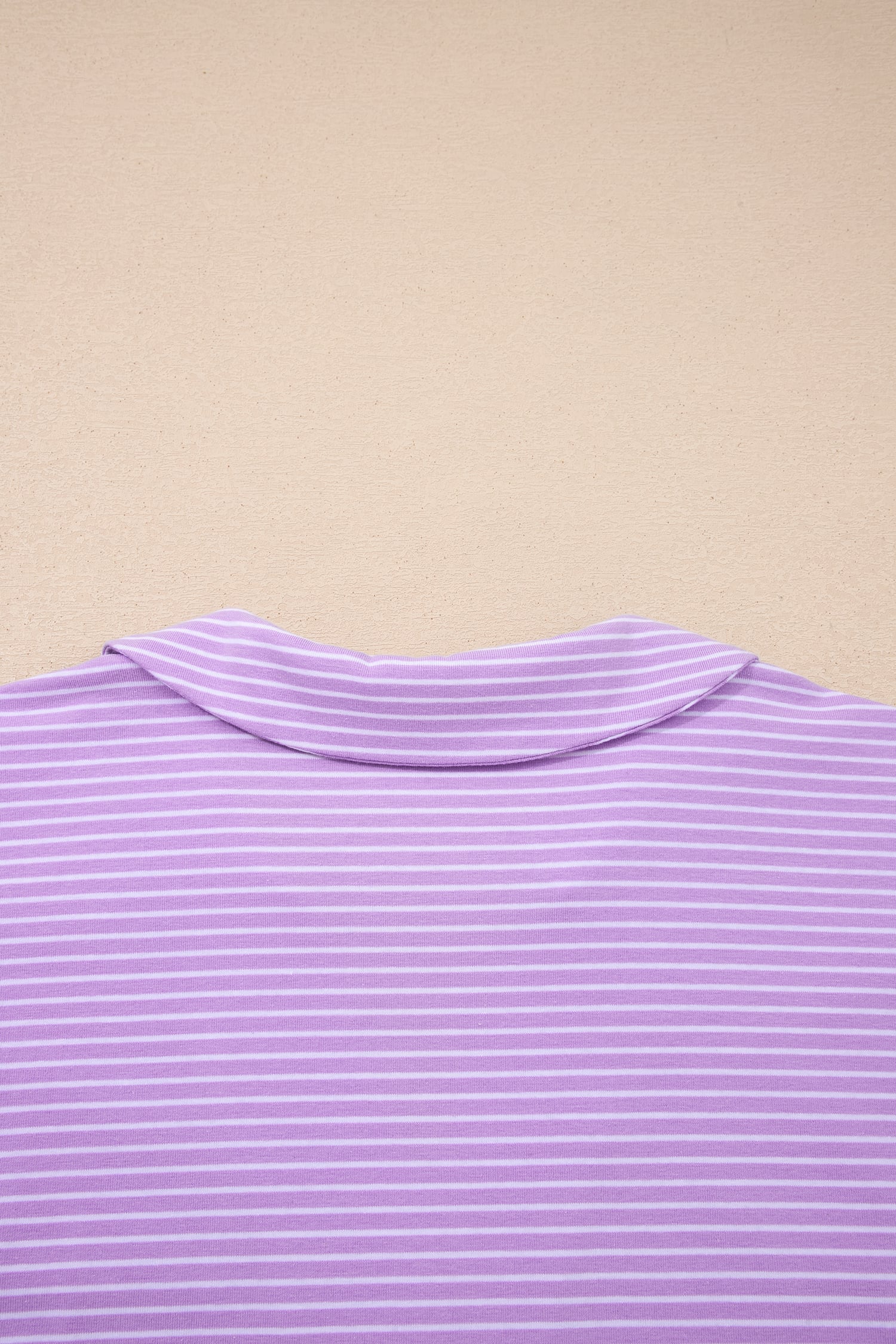Purple Stripe Dolman Sleeve Polo Shirt and Drawstring Shorts Set
