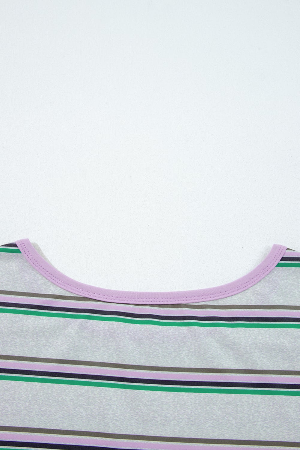 Purple Stripe Oversize Drop Shoulder Long Sleeve Casual Top