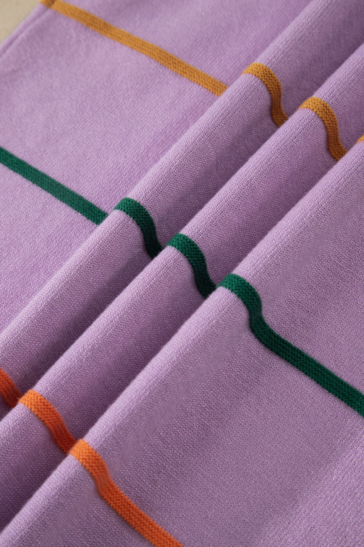 Purple Stripe Round Neck Knitted Sweater Tank