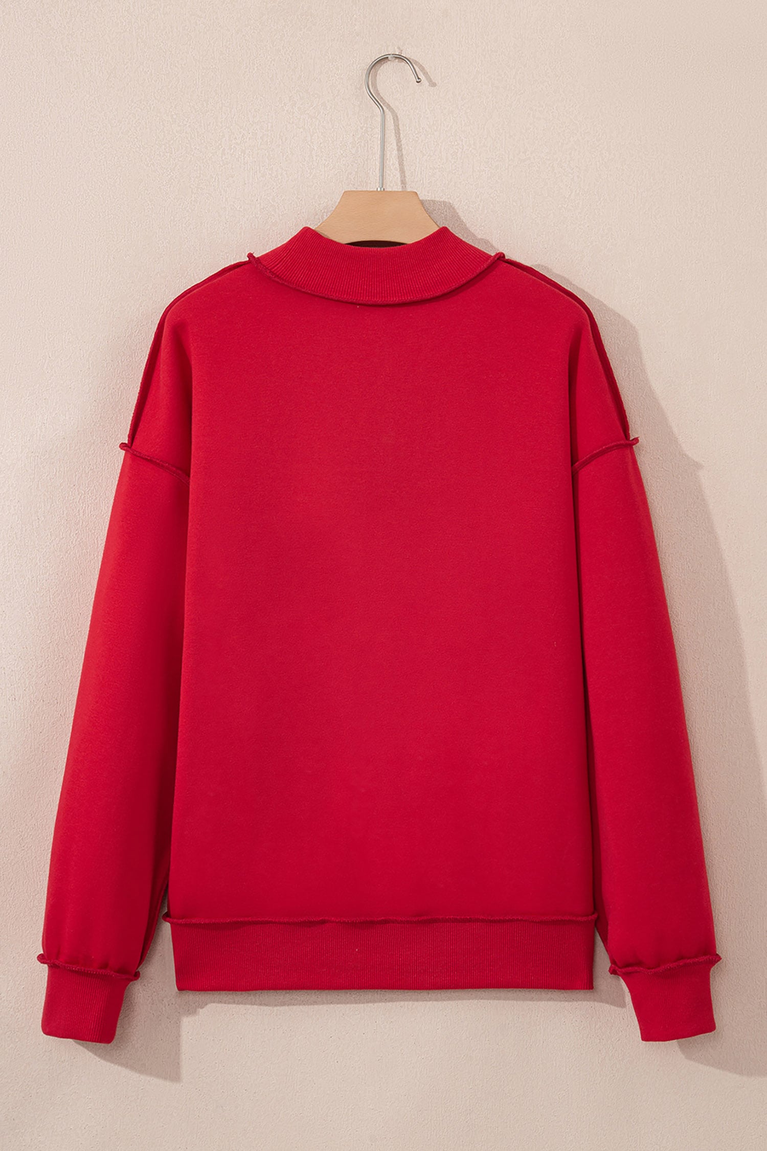 Racing Red American Flag/ USA Double Side Print Reversible Mock Neck Sweatshirt