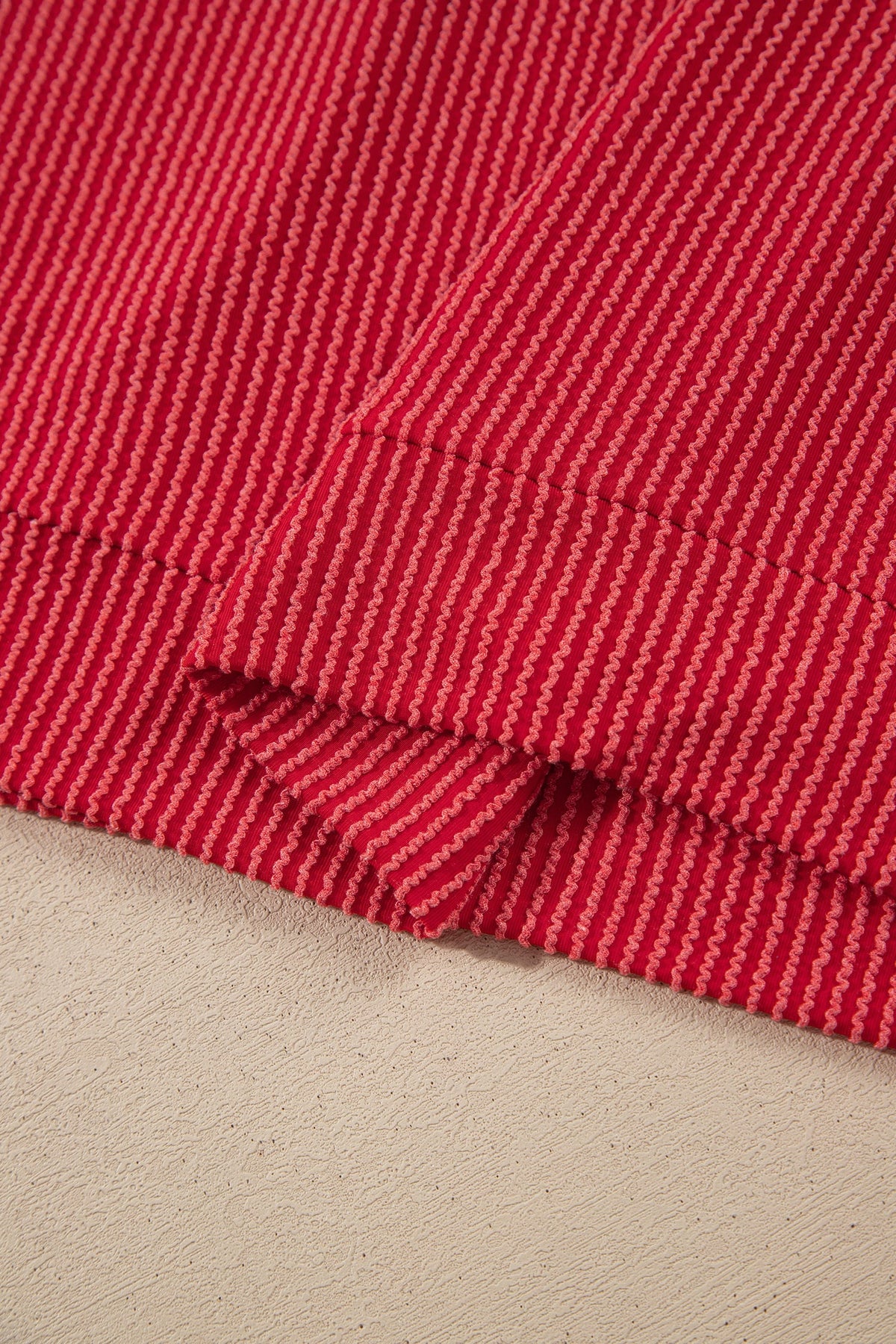 Racing Red MERRY Corded Long Sleeve Top and Pockets Pants Set