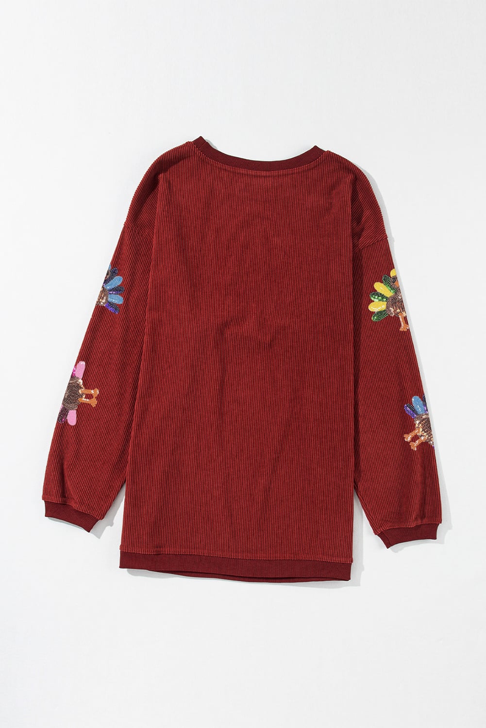 Racing Red Turkey Graphic Corded Baggy Sweatshirt