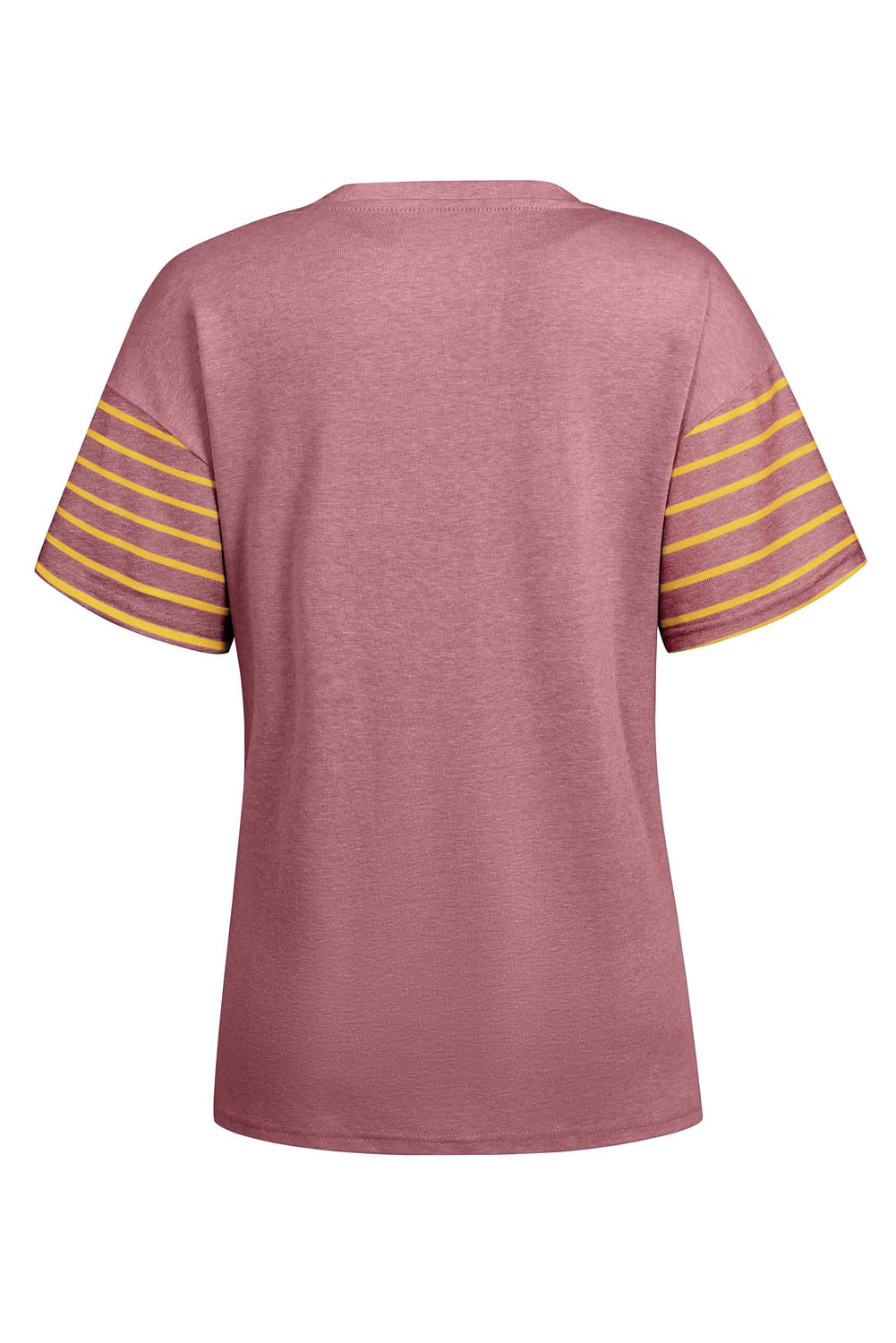 Red Dahlia Color Block Striped Detail Loose T Shirt