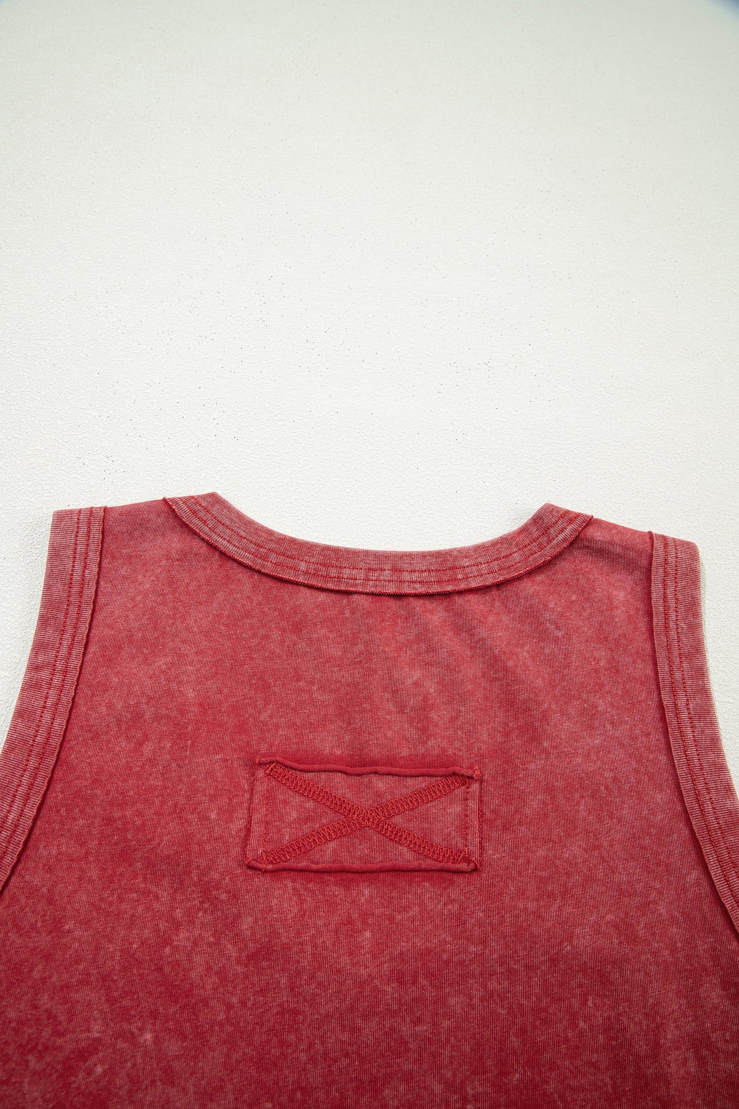 Red Dahlia Mineral Wash V Neck Tank Top