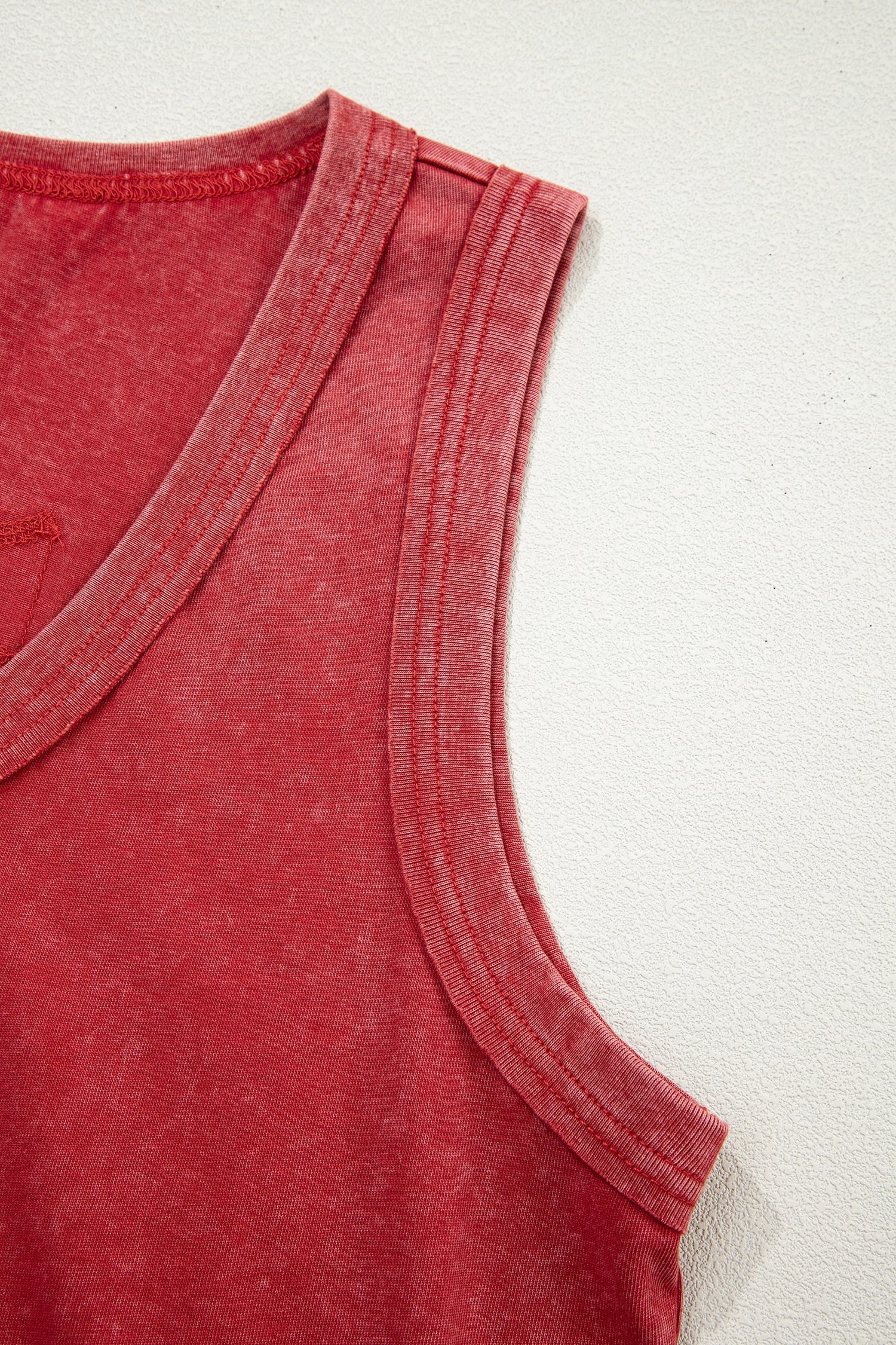 Red Dahlia Mineral Wash V Neck Tank Top