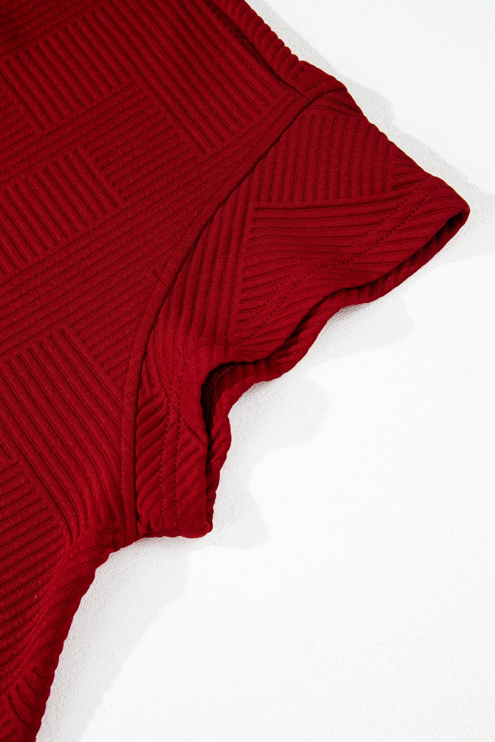Red Dahlia Textured Loose Fit T Shirt and Drawstring Pants Set