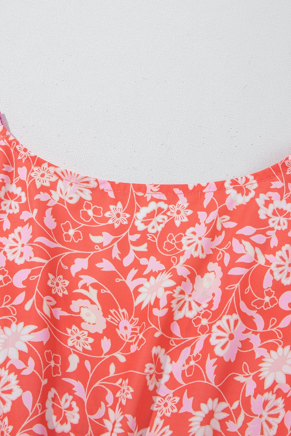 Red Floral Print Tasseled Tied Sleeve Empire Waist Maxi Dress