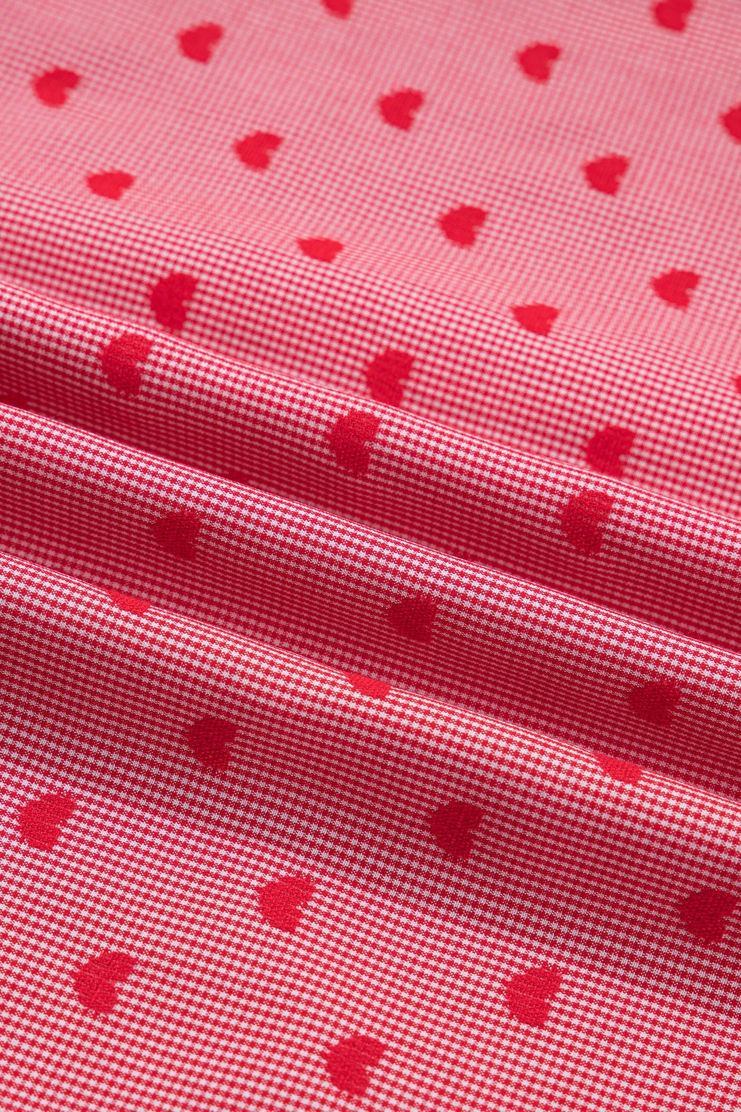 Red Heart Shape Print Half Sleeve Loose Valentine Shirt