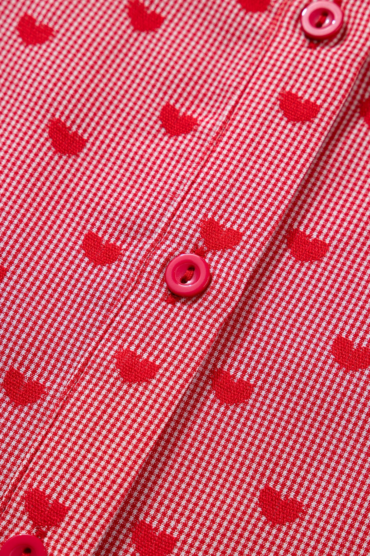 Red Heart Shape Print Half Sleeve Loose Valentine Shirt