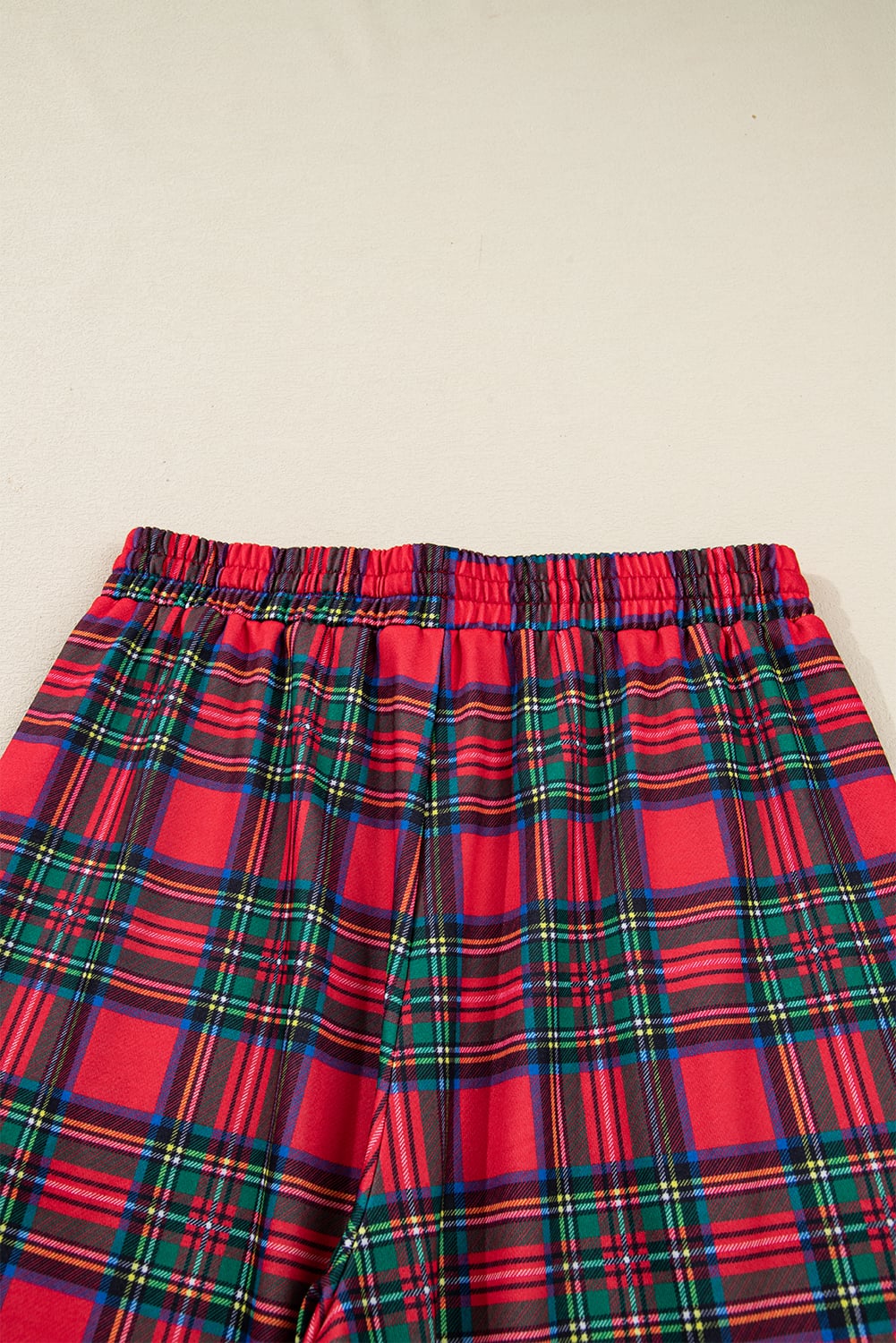 Red Plaid Mama Graphic Christmas Holiday Crewneck Pullover and Pants Two Piece Lounge Set