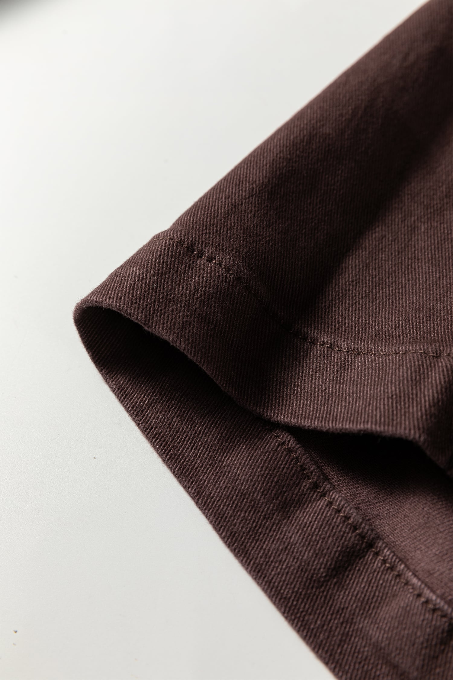 Red Sandalwood Solid Color Seamed Center Wide Leg Cropped Jeans