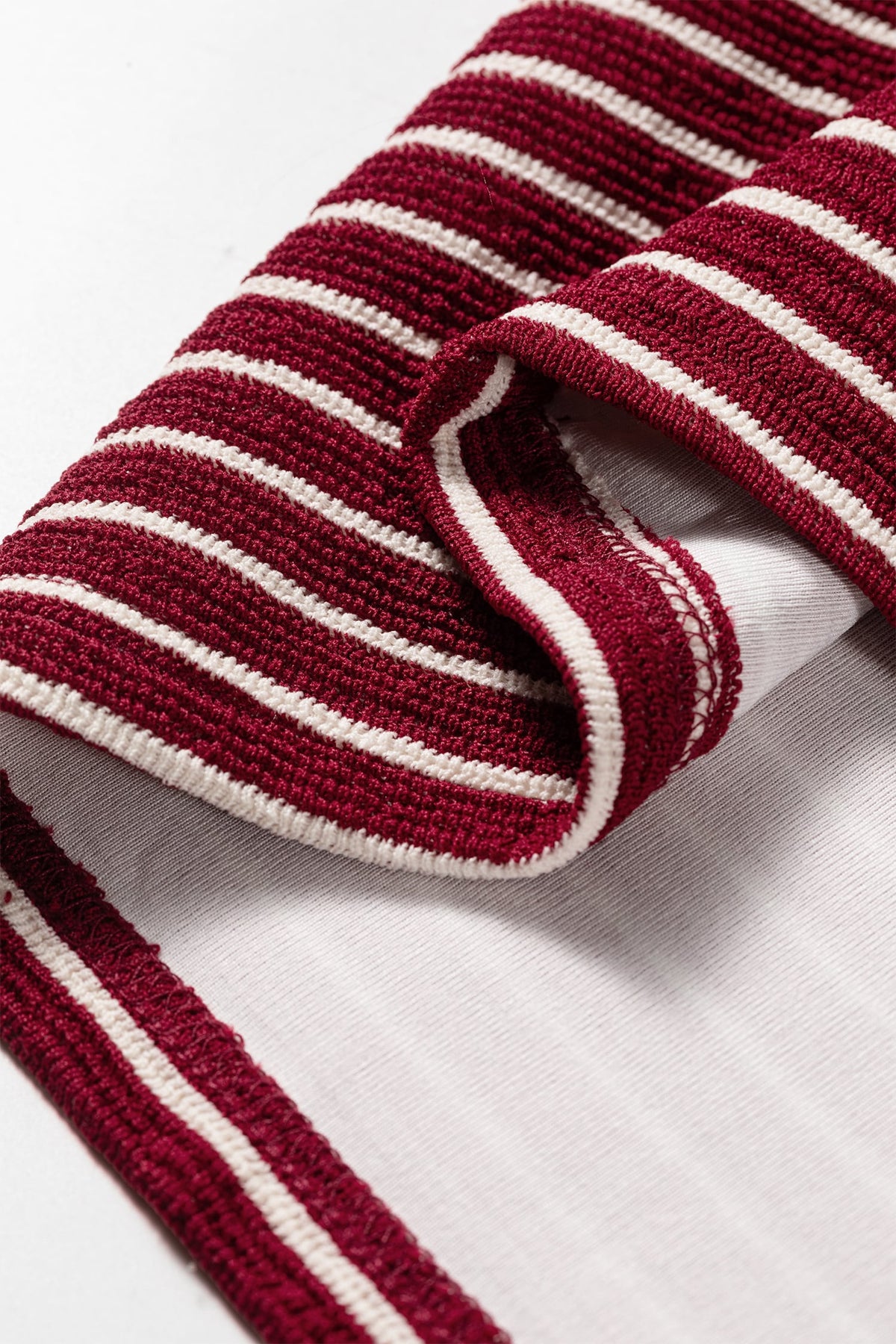 Red Stripe Drop Shoulder Long Sleeve Top