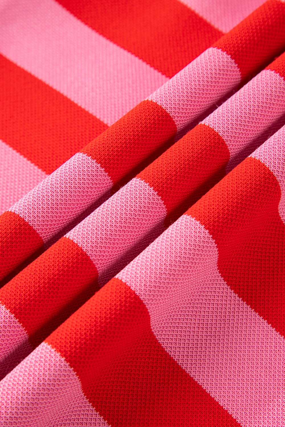 Red Stripe Flutter Sleeve Round Neck T Shirt