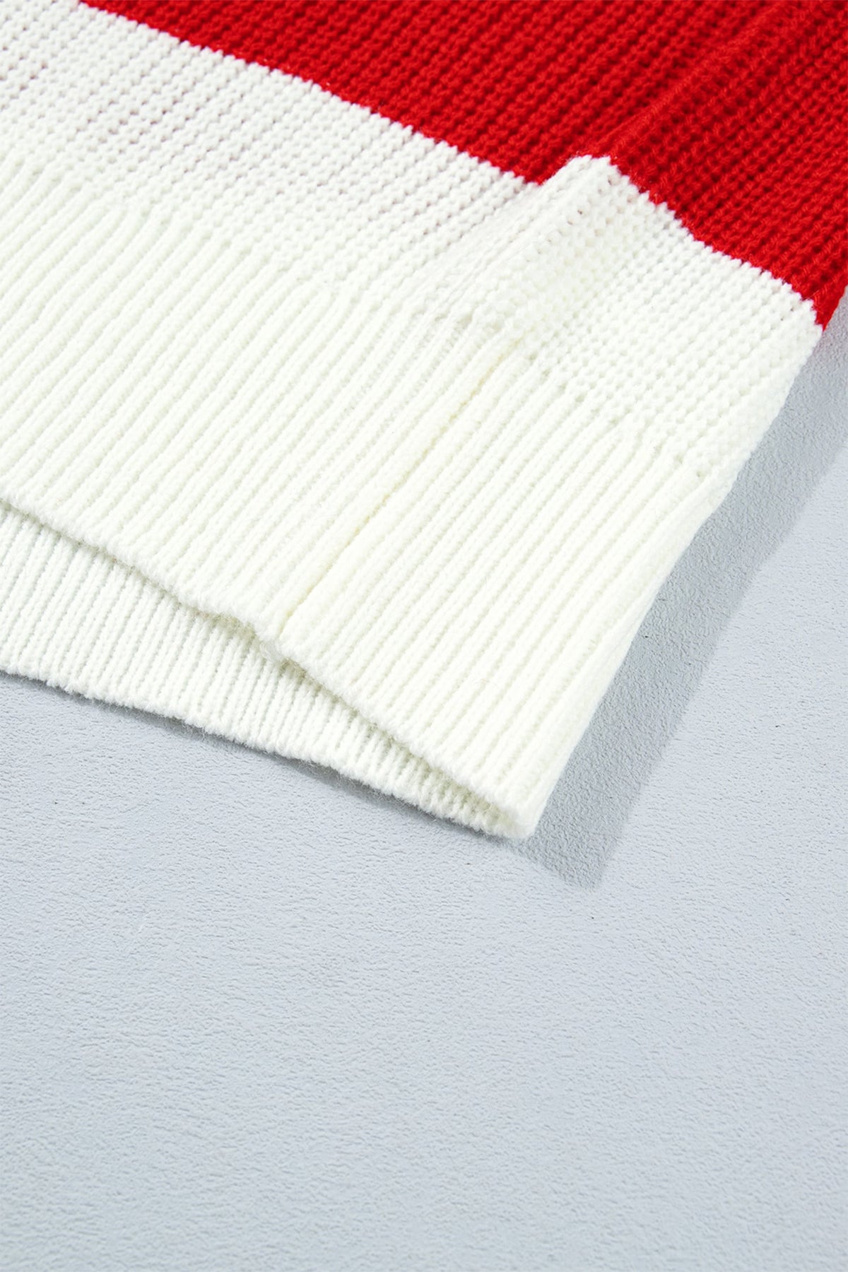 Red Stripe MERRY Drop Shoulder Long Sleeve Christmas Sweater