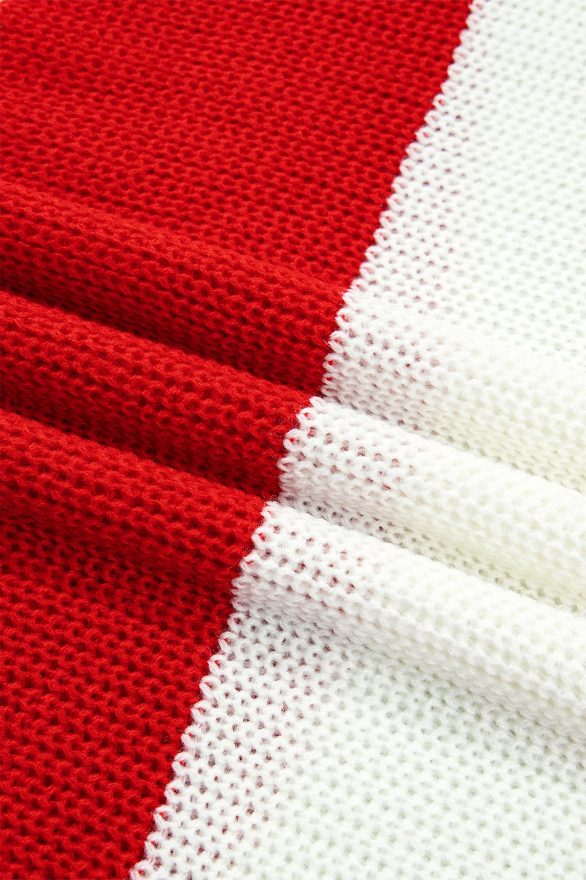 Red Stripe MERRY Drop Shoulder Long Sleeve Christmas Sweater